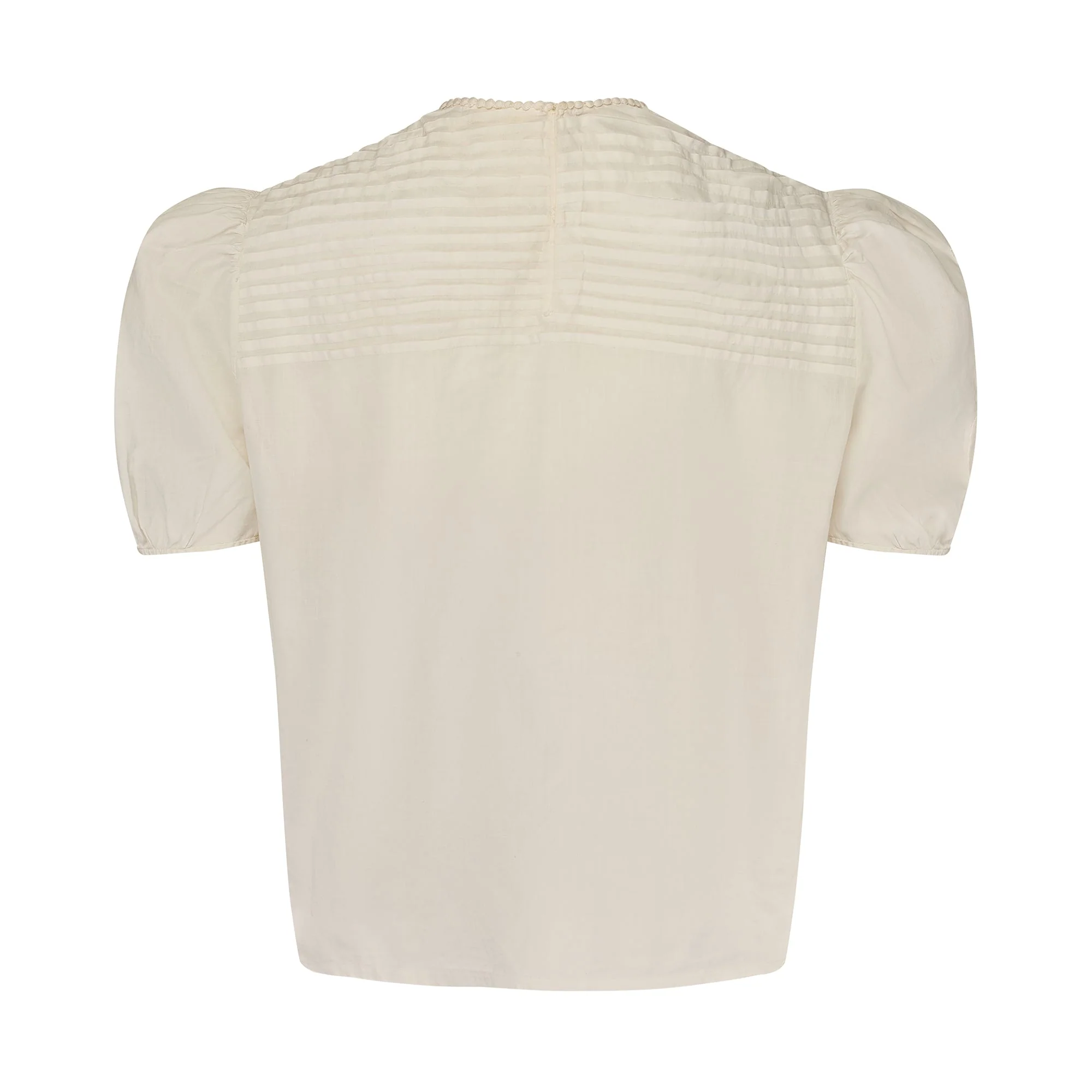 1910s White Cotton and Lace Panelled Front Blouse - Image 3