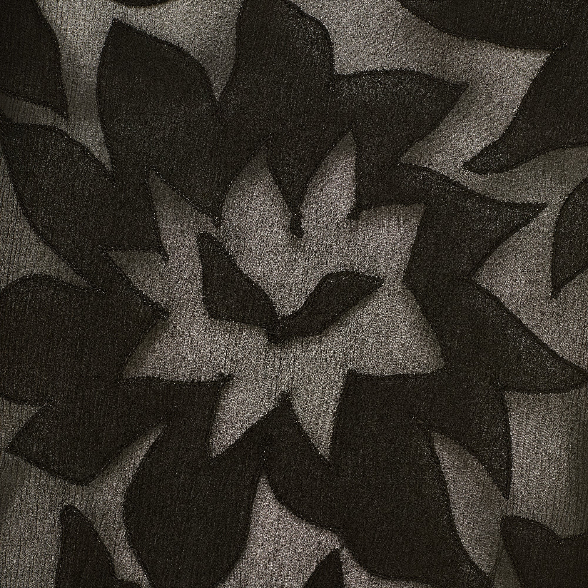 1930s Black Chiffon Applique Bodice and Lace Dress - Image 4