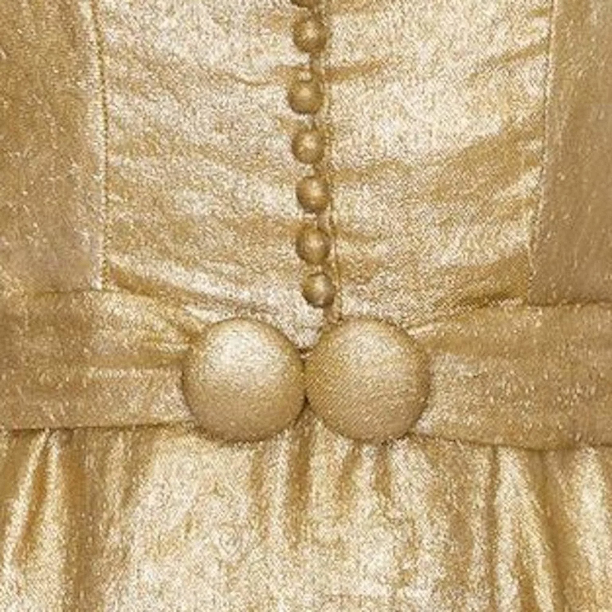 1930s Gold Lame Dress with Cape Sleeves and Matching Belt - Image 5