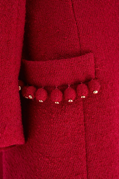 1960s Balmain Demi Couture Red Boucle Wool Coat - Image 19