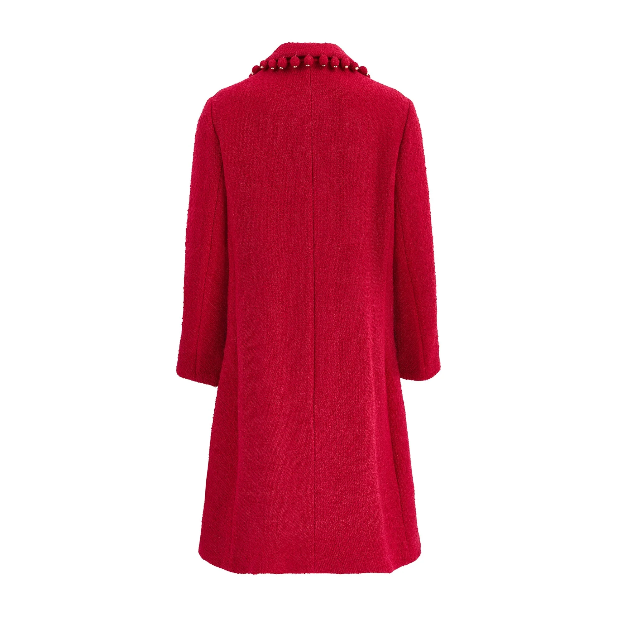 1960s Balmain Demi Couture Red Boucle Wool Coat - Image 27