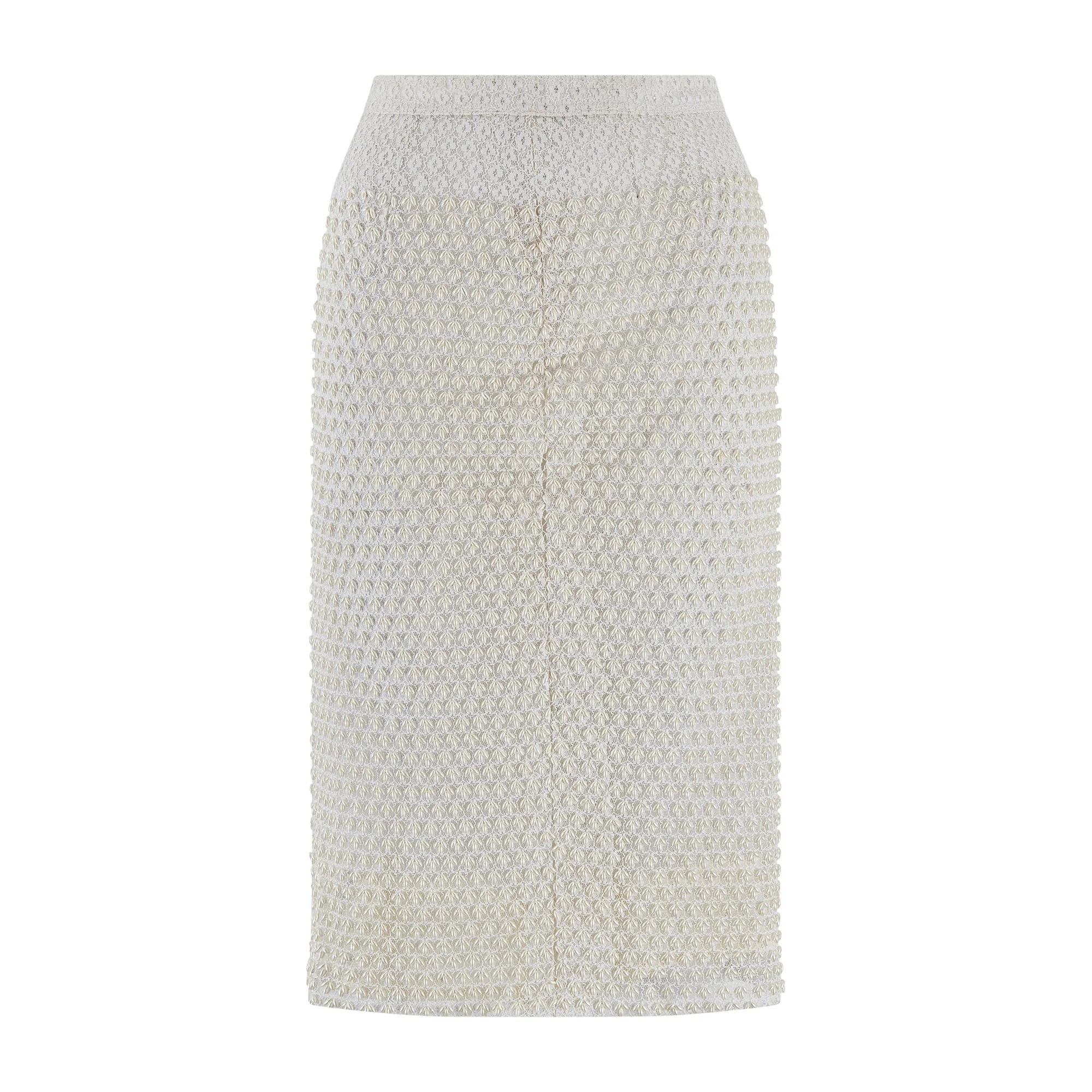 1960s De-Jans Pearl White Beaded Top and Skirt - Image 4