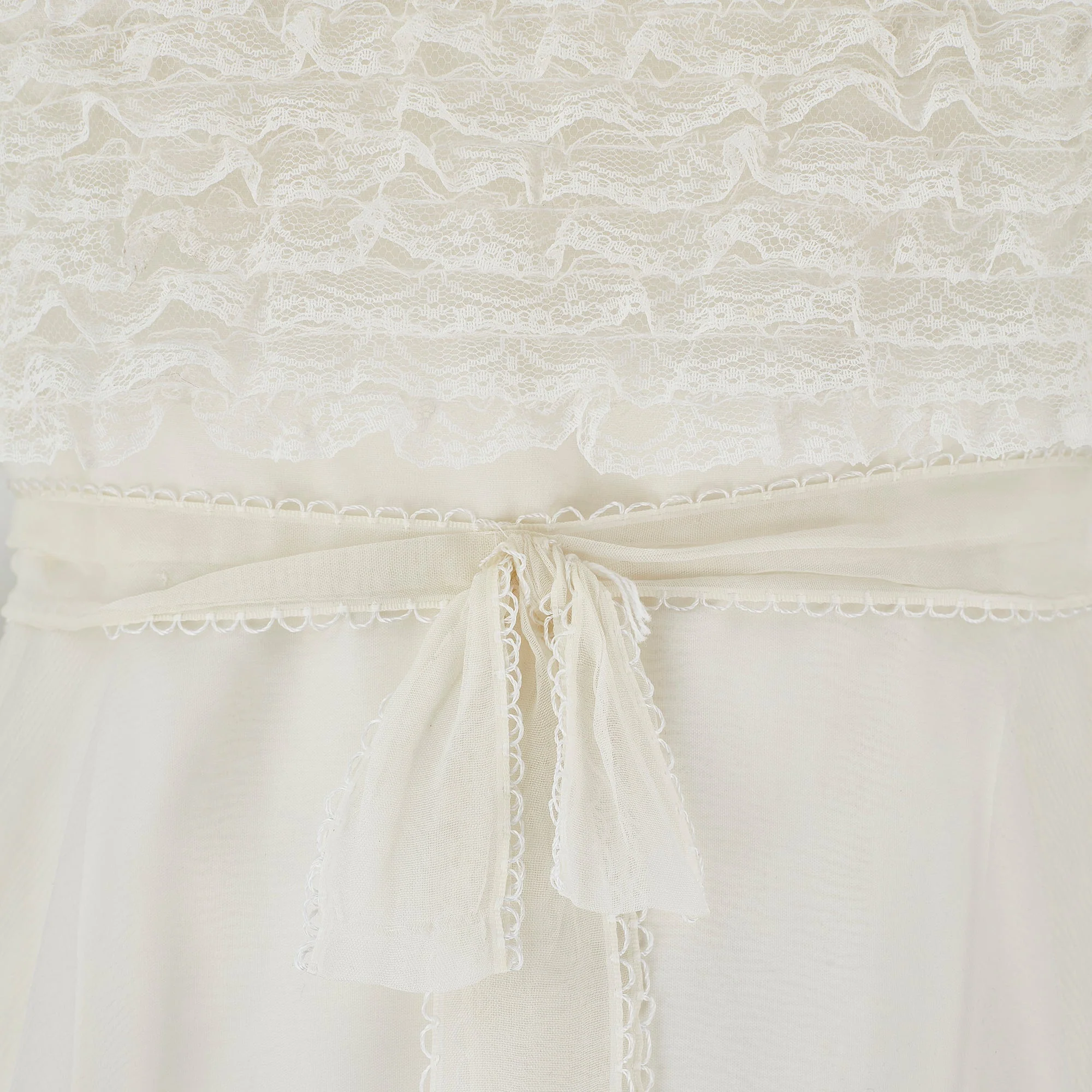1960s Jean Varon White Sleeveless Ruffle Lace Dress - Image 14