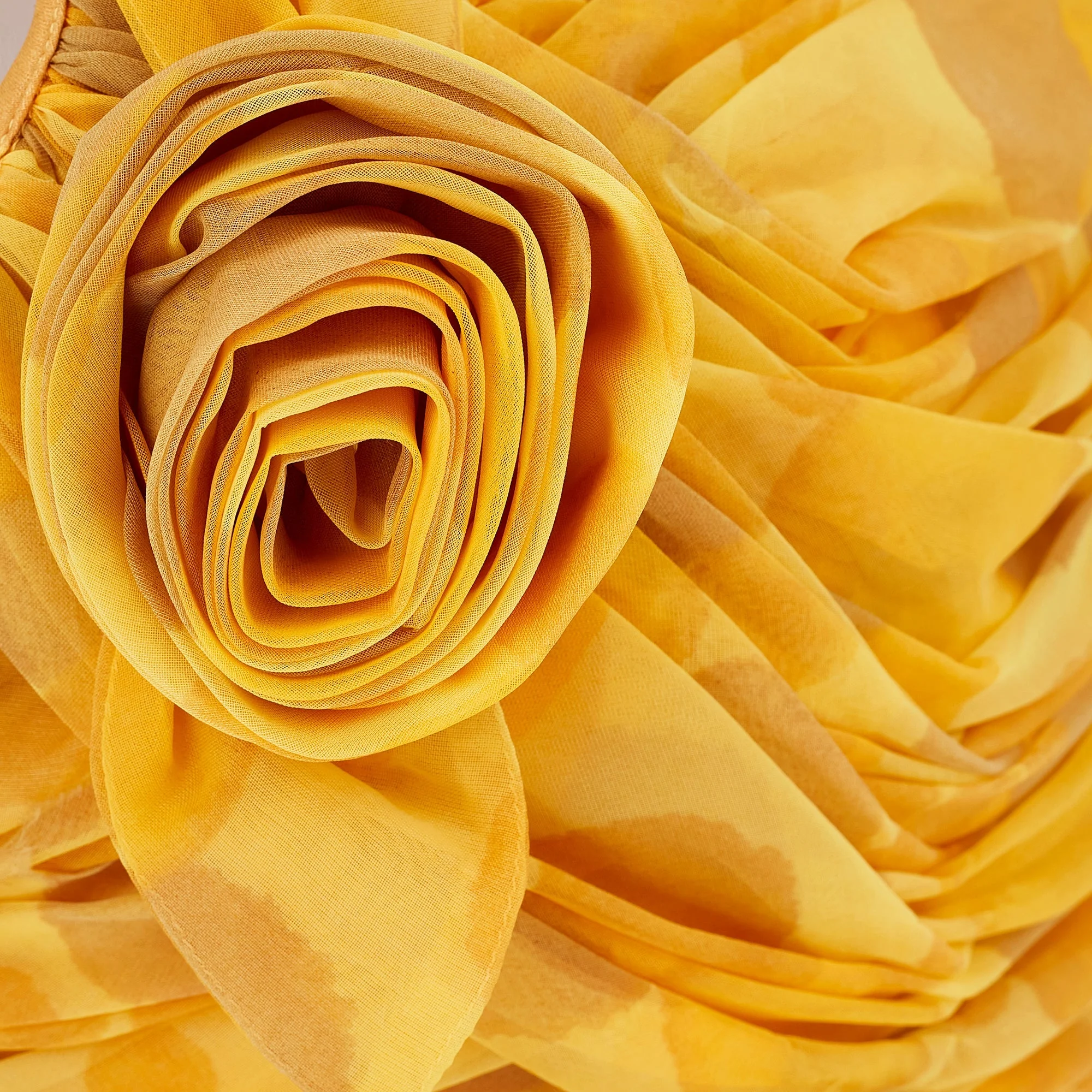 1960s Lee Delman Bubble Print Yellow Chiffon Dress - Image 4