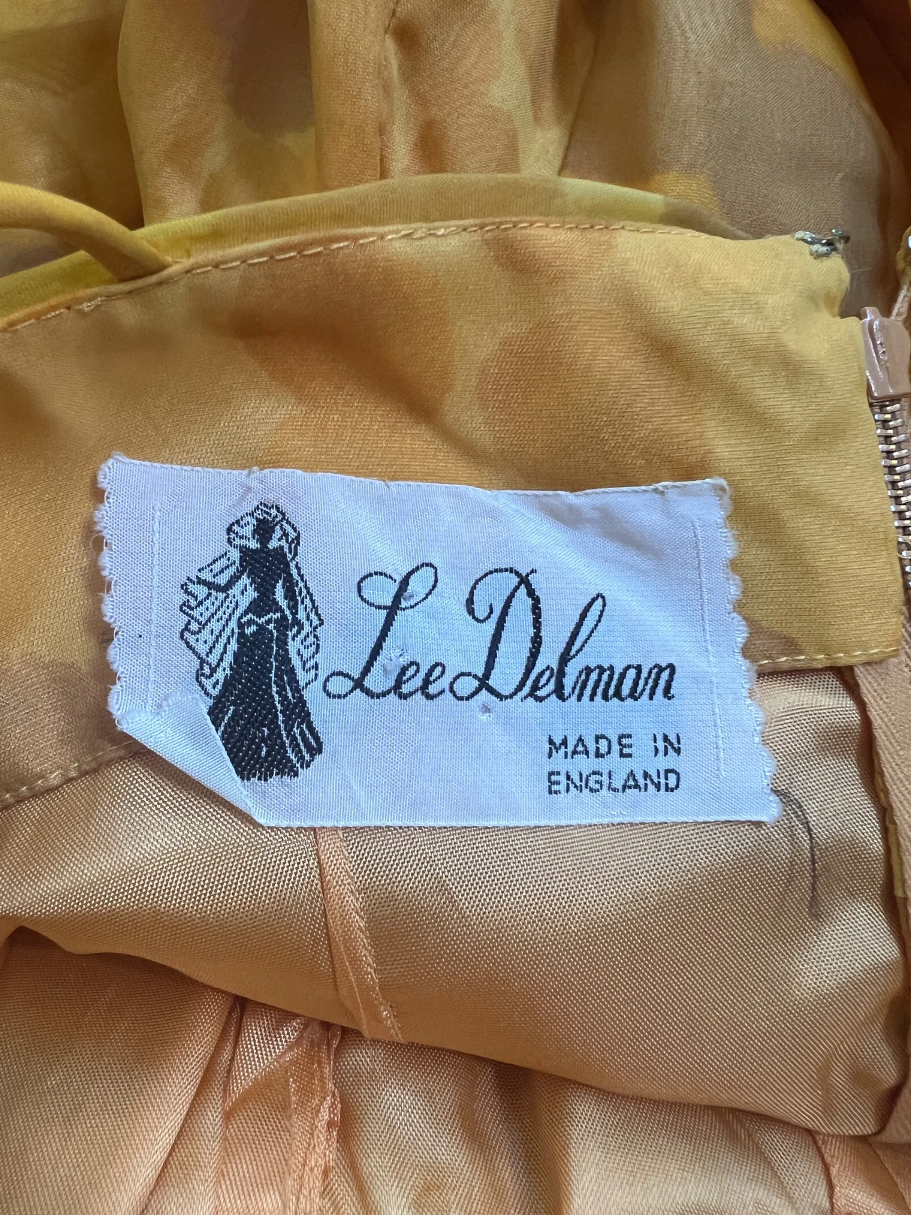 1960s Lee Delman Bubble Print Yellow Chiffon Dress - Image 5