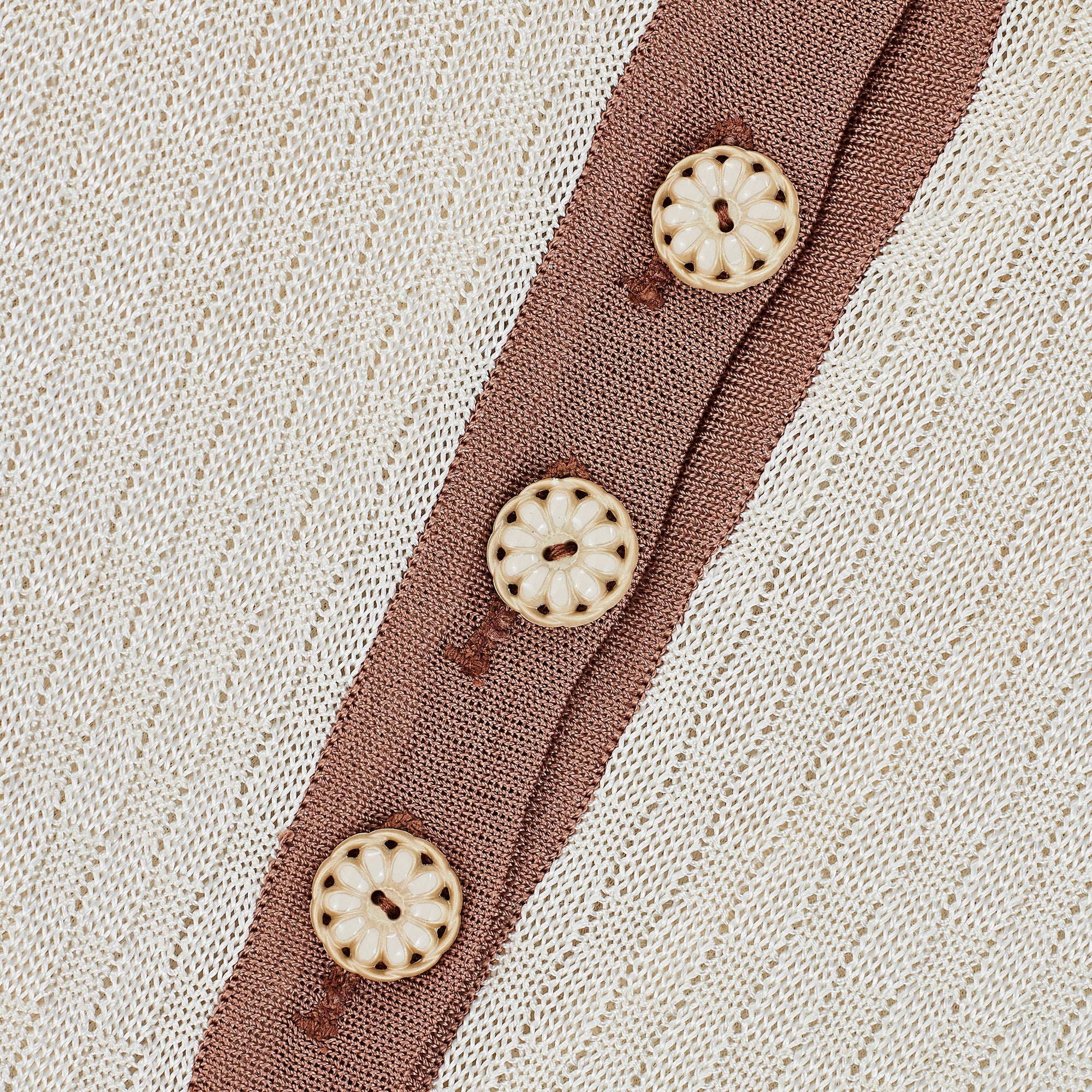 1970s Avagoff Italian Knit Brown and Cream Polo-Shirt Dress - Image 4