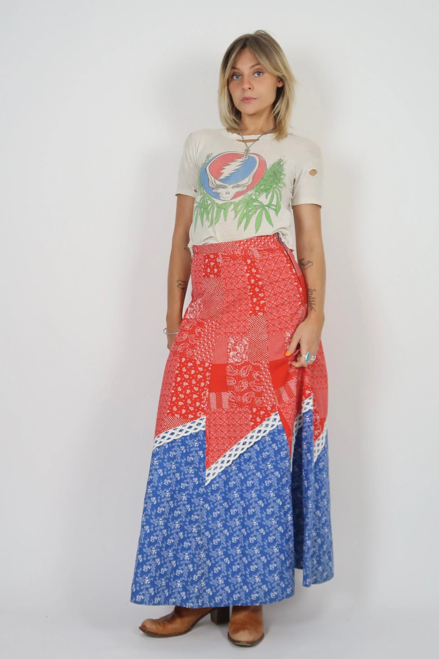 1970s cotton maxi skirt - Image 12