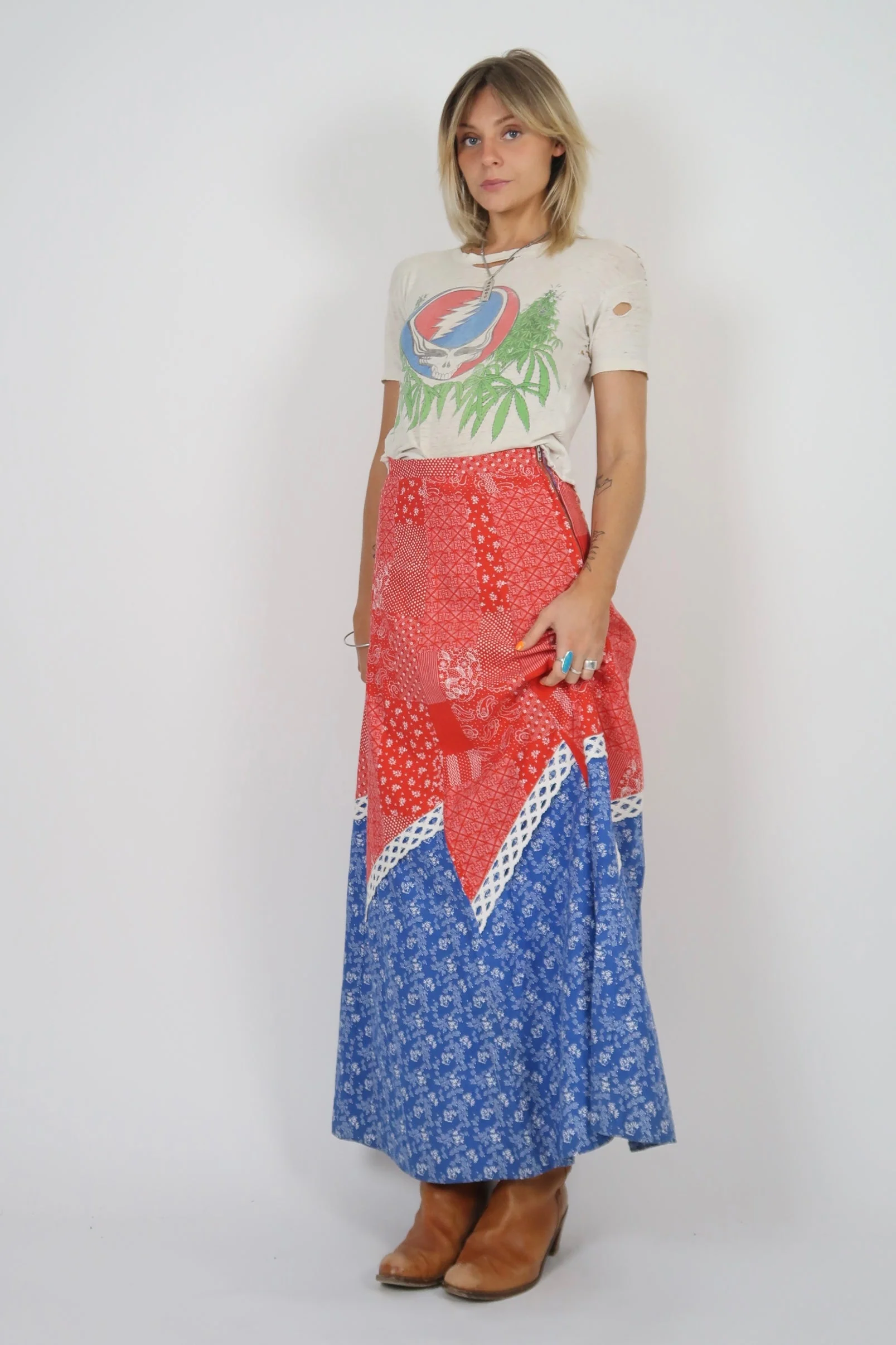 1970s cotton maxi skirt - Image 13