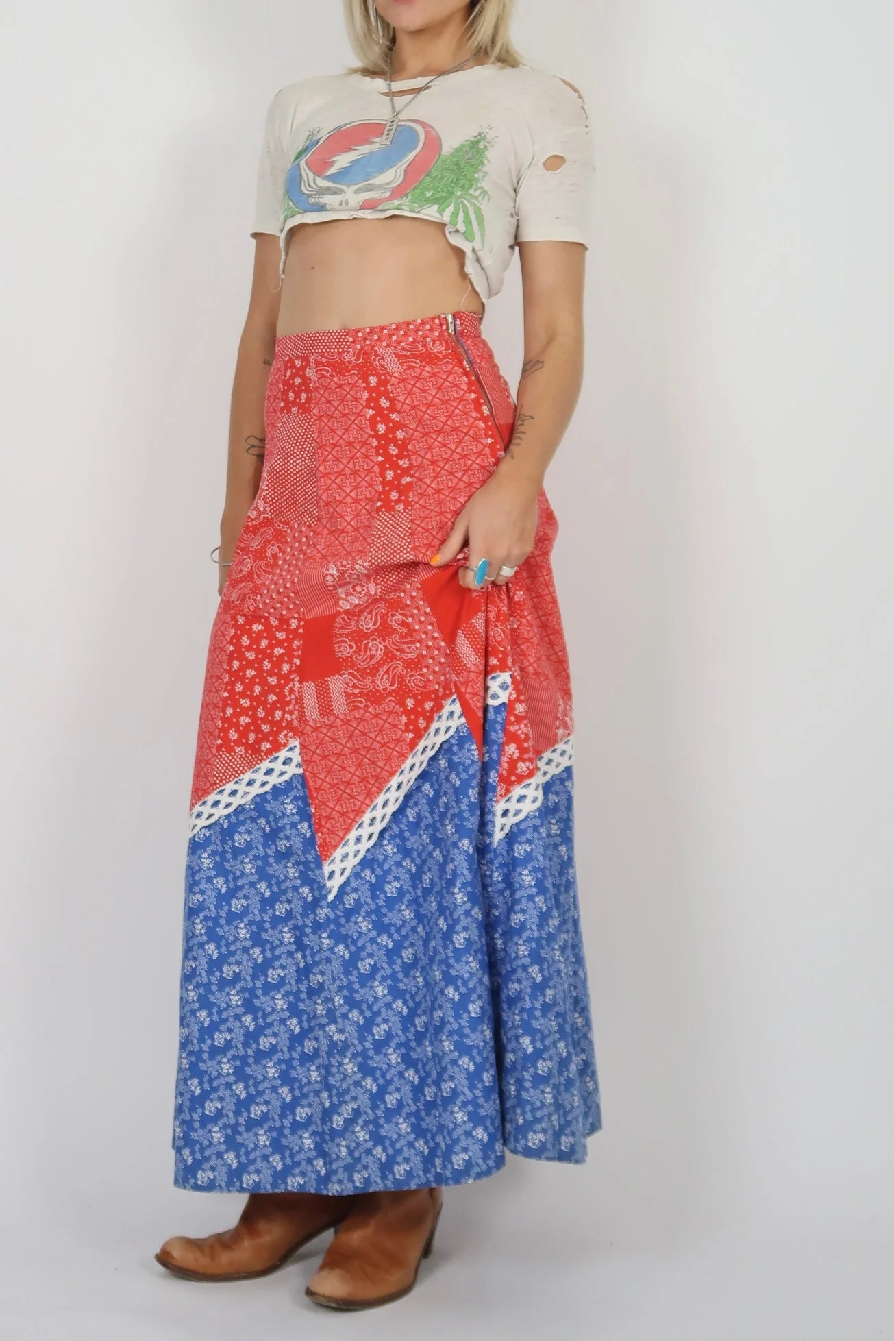 1970s cotton maxi skirt - Image 9