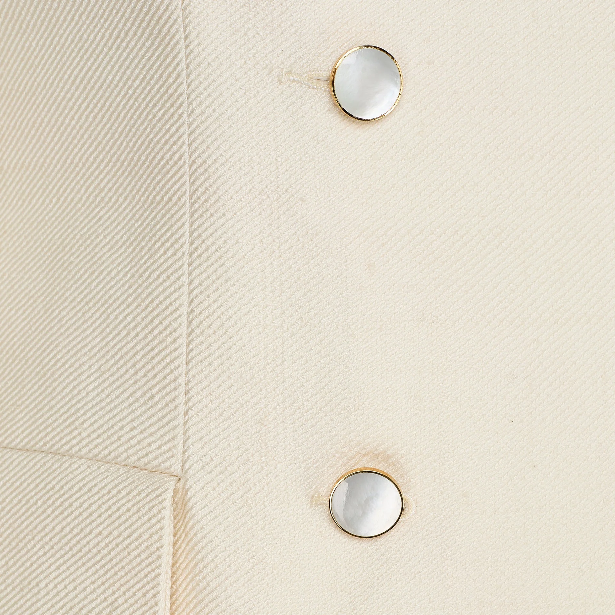 1970s Cream Jumpsuit with Crochet Waist Panel and Coat Ensemble - Image 7