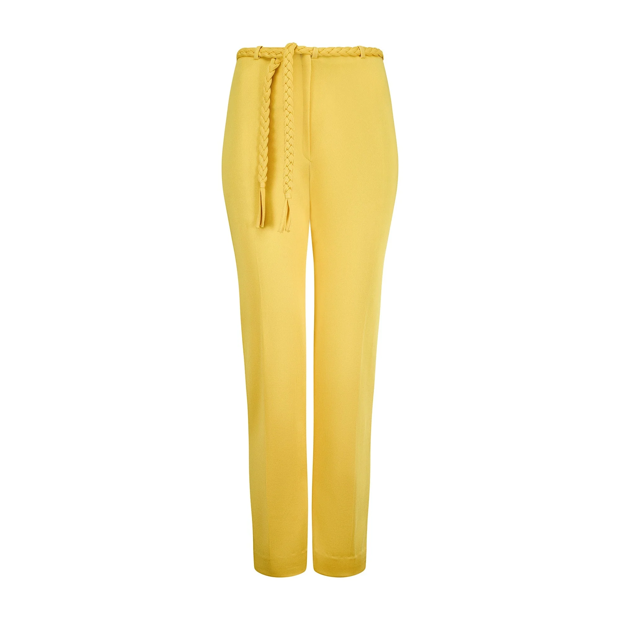 1970s Dana Yellow Jersey Crop Top and Trousers with Braid Detail - Image 22