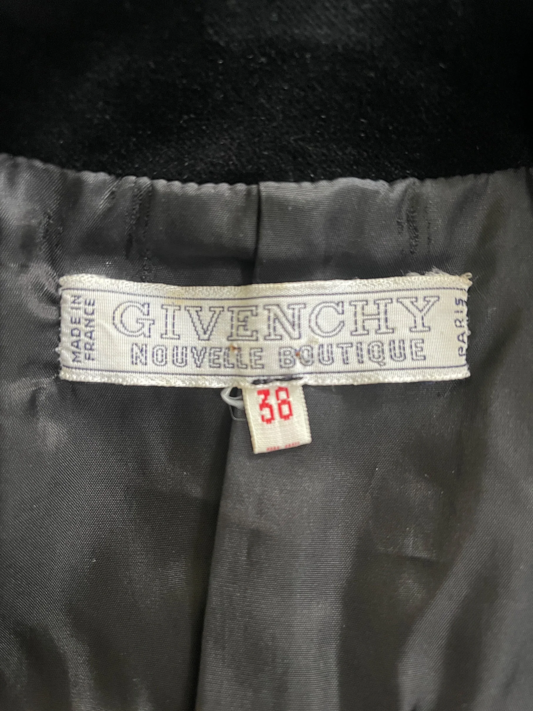 1970s Givenchy Nouvelle Boutique Black Velvet Double Breasted Jacket - Image 5