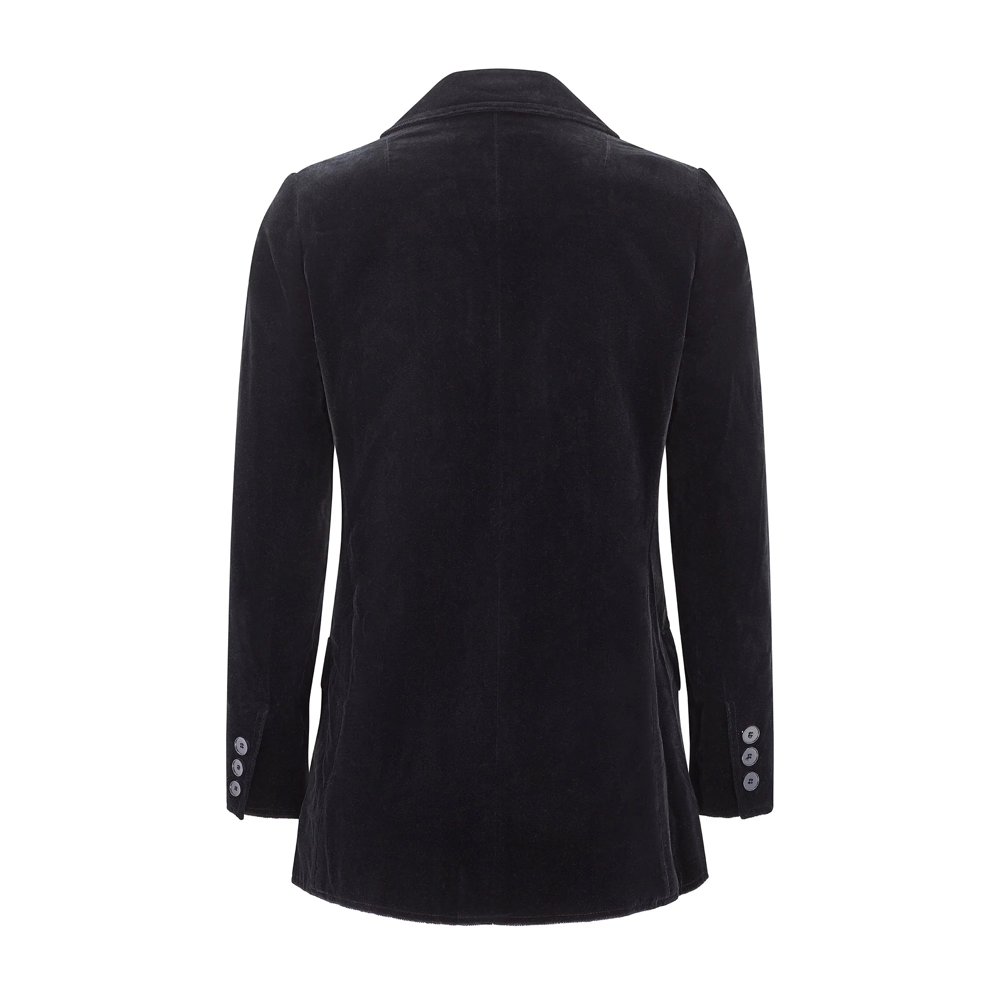 1970s Givenchy Nouvelle Boutique Black Velvet Double Breasted Jacket - Image 8