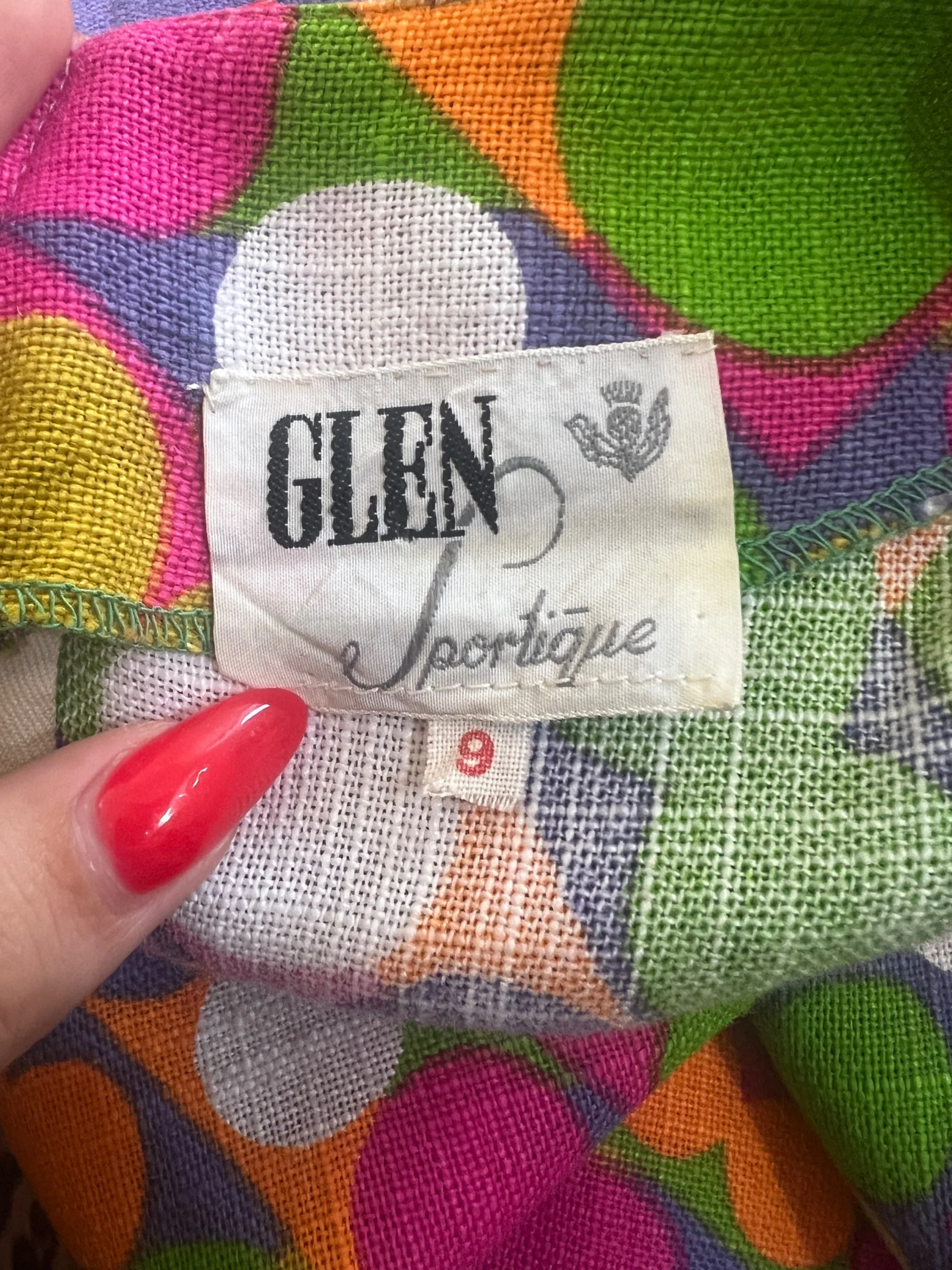 1970s Glen Sportique Polka Dot Print Linen Cotton Blouse - Image 16