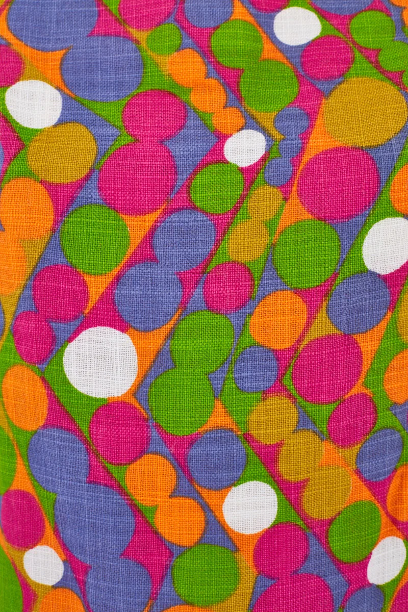 1970s Glen Sportique Polka Dot Print Linen Cotton Blouse - Image 4