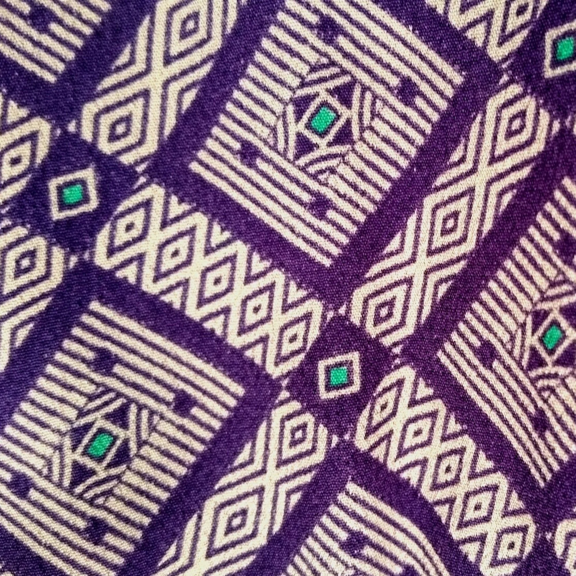 1970s Jeff Banks Geometric Purple Blouse - Image 4