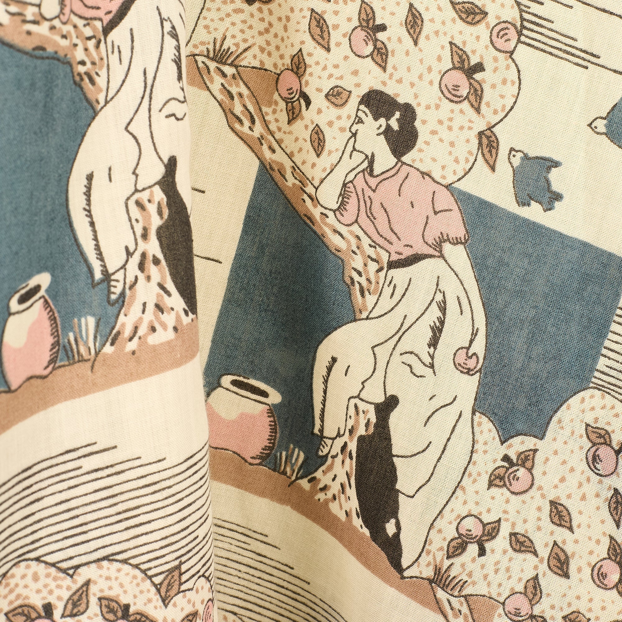 1970s Jon Adam Cotton Novelty Print Halter Neck Dress - Image 9