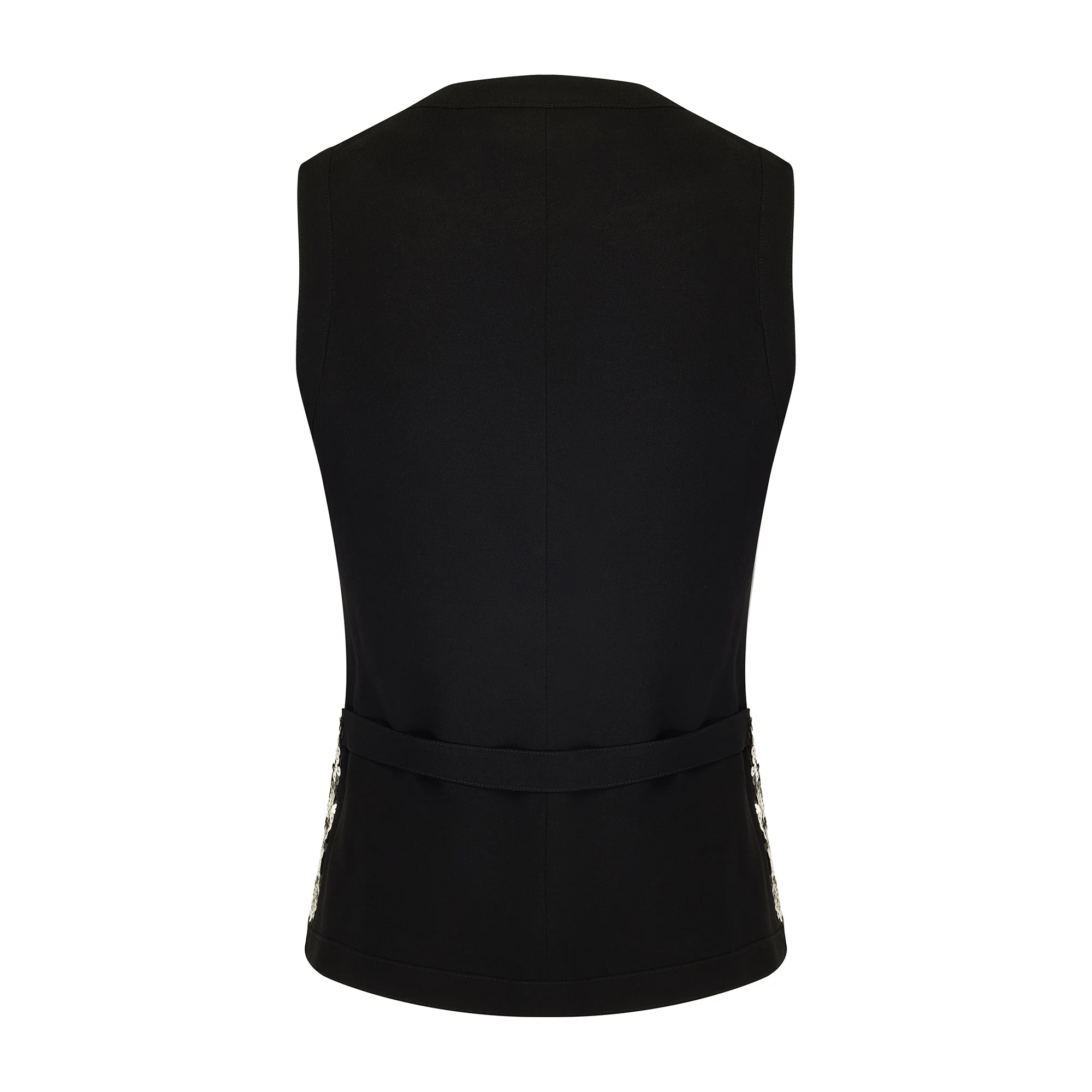 1970s Louis Feraud Black Silver Sequin Waistcoat - Image 3