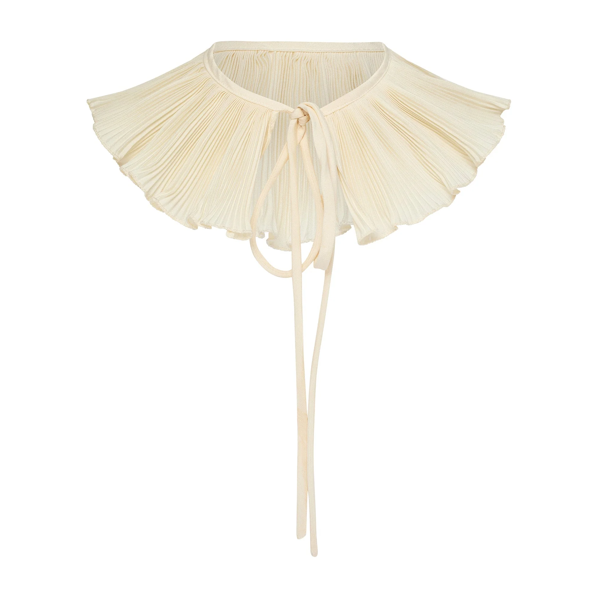 1970s Zandra Rhodes Cream Blouse with Removable Ruffle Collar - Image 12