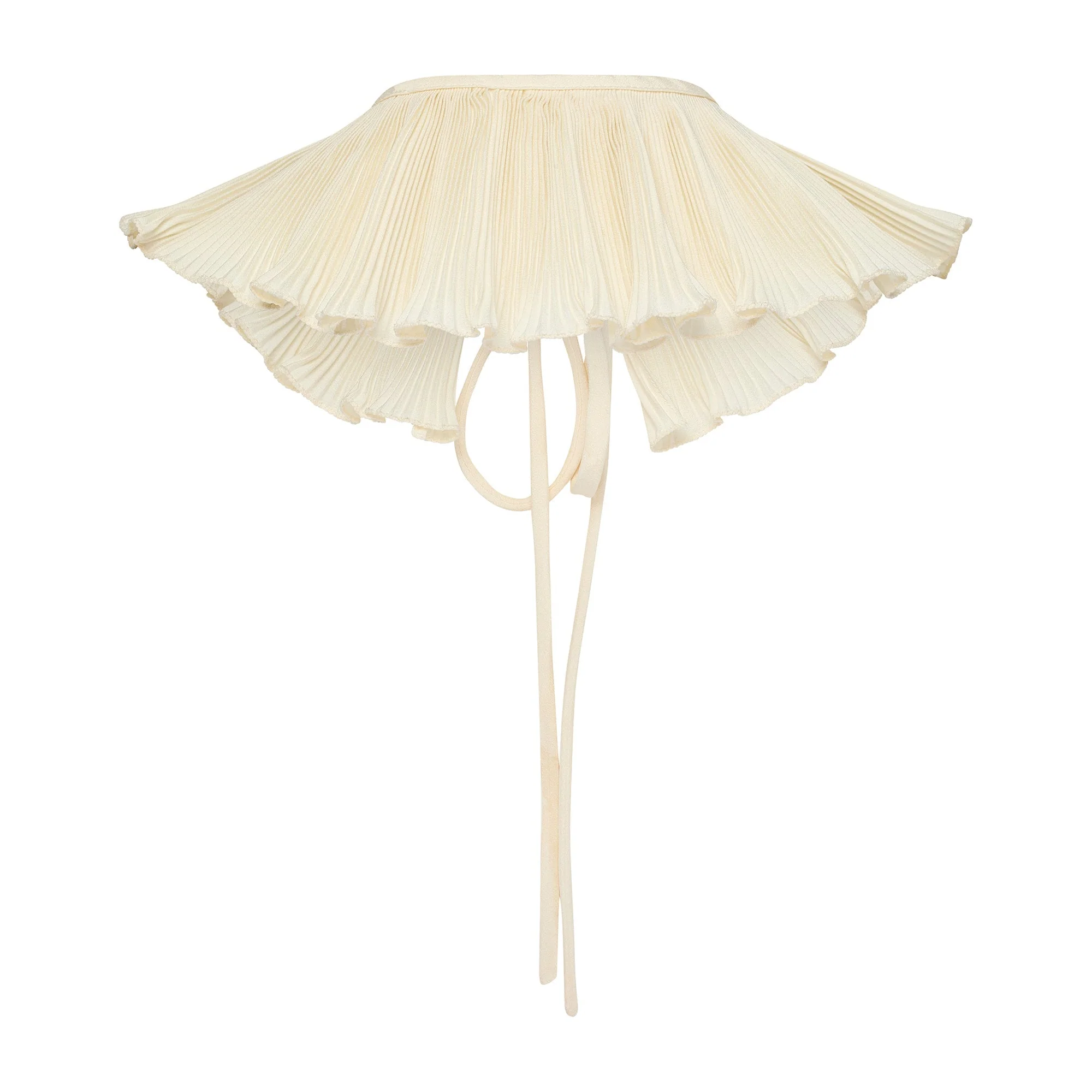 1970s Zandra Rhodes Cream Blouse with Removable Ruffle Collar - Image 6