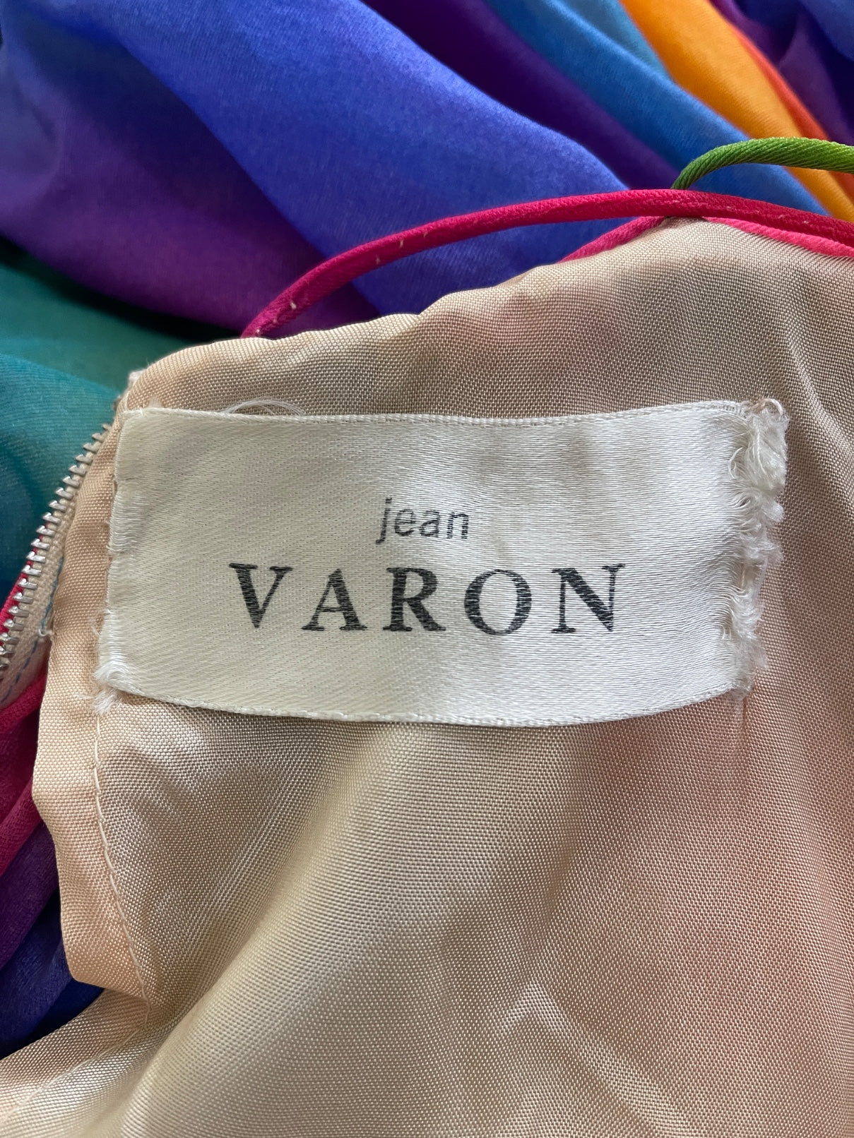 1974 Documented Jean Varon Rainbow Maxi Dress - Image 10