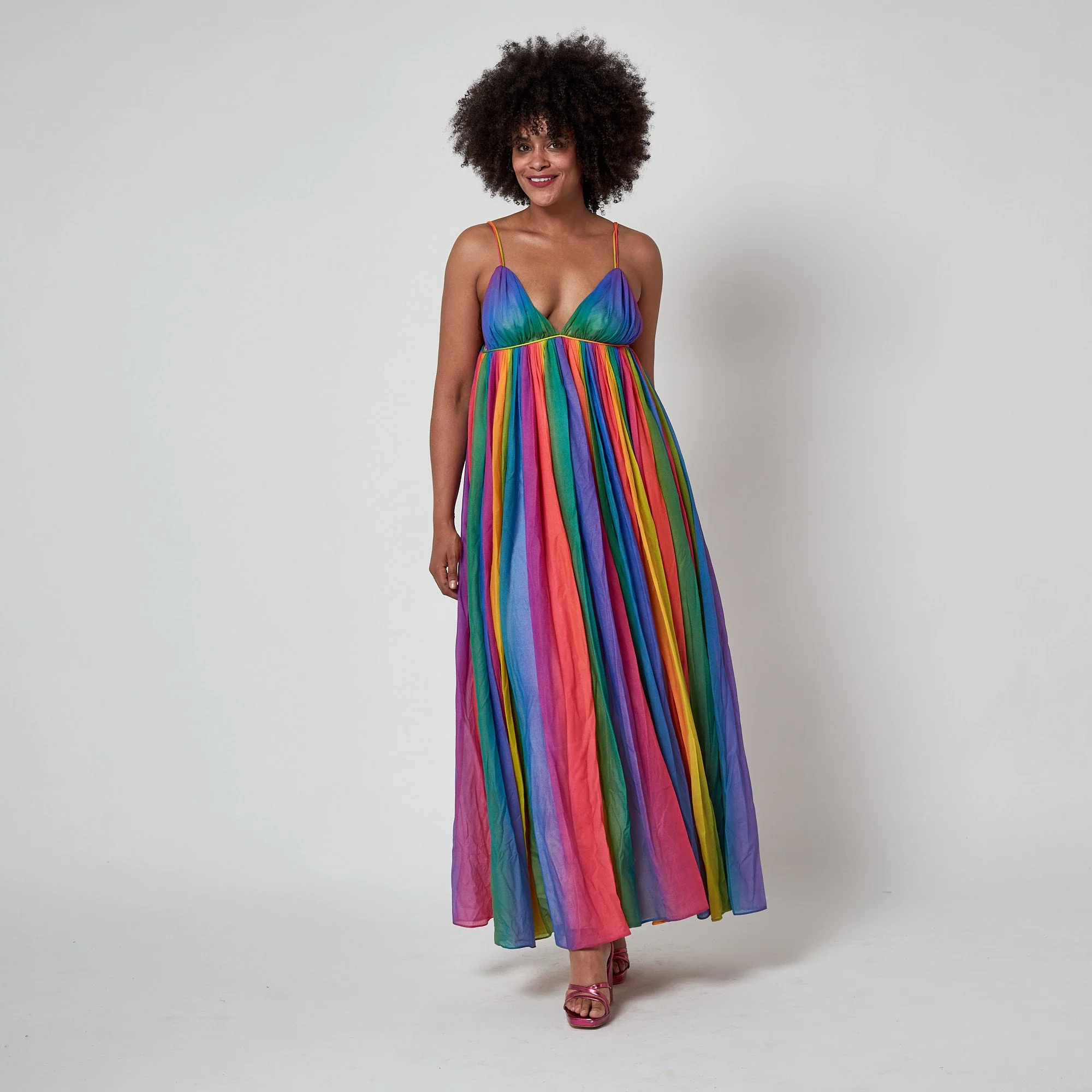 1974 Documented Jean Varon Rainbow Maxi Dress - Image 19