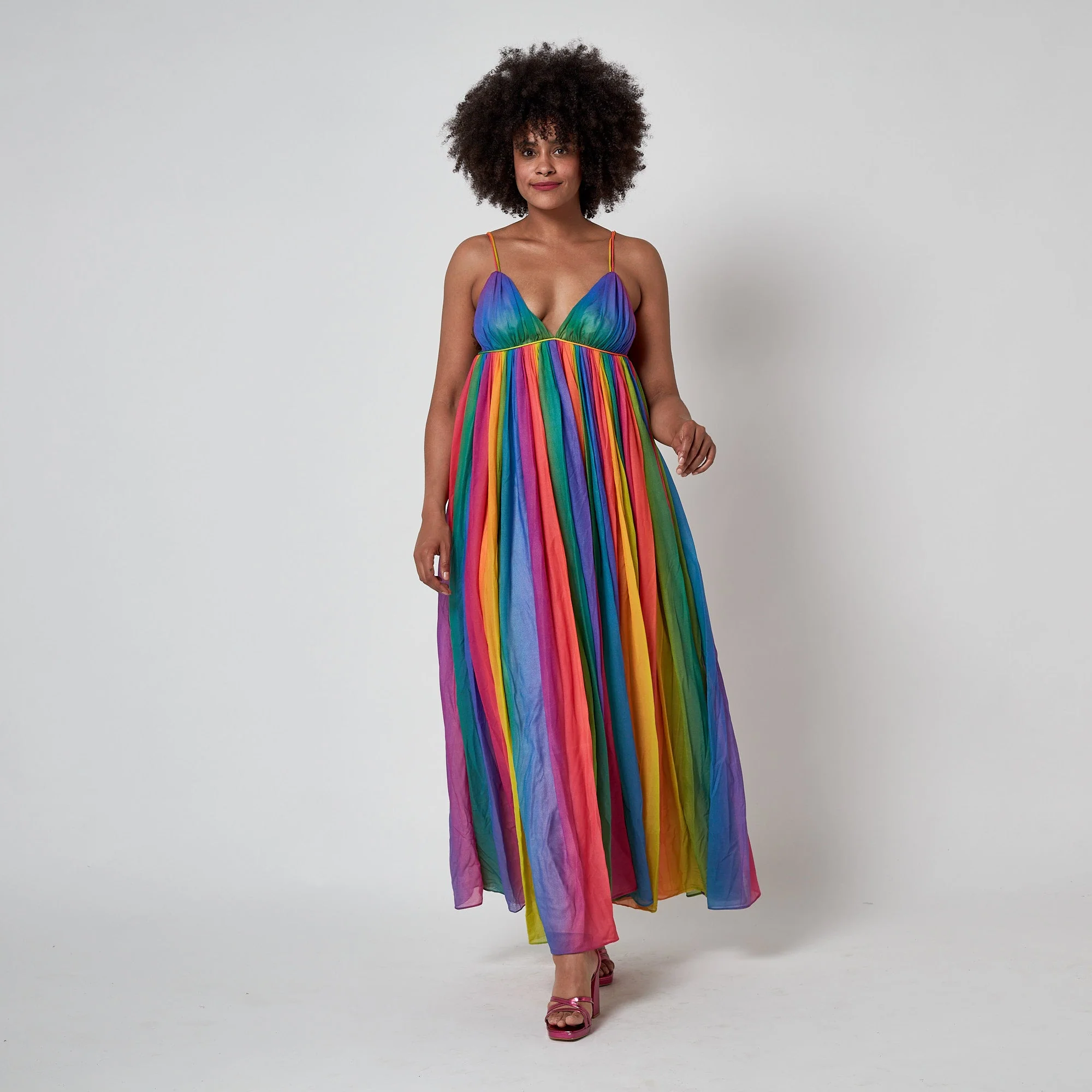 1974 Documented Jean Varon Rainbow Maxi Dress - Image 27