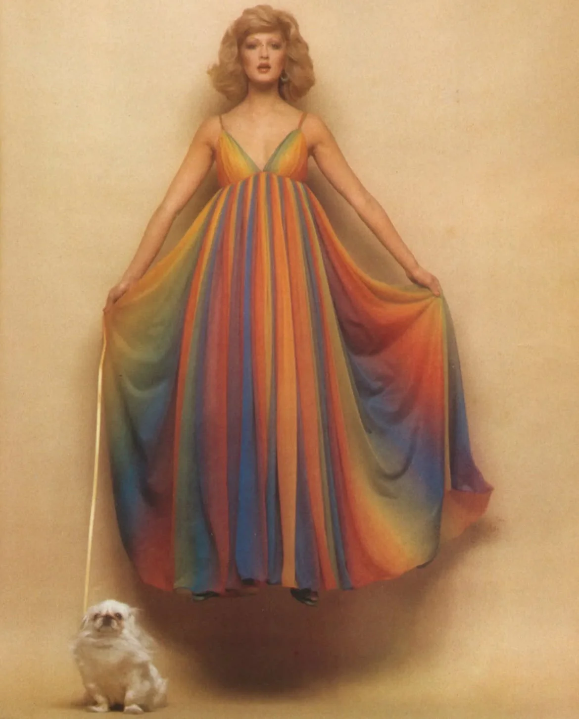 1974 Documented Jean Varon Rainbow Maxi Dress - Image 5