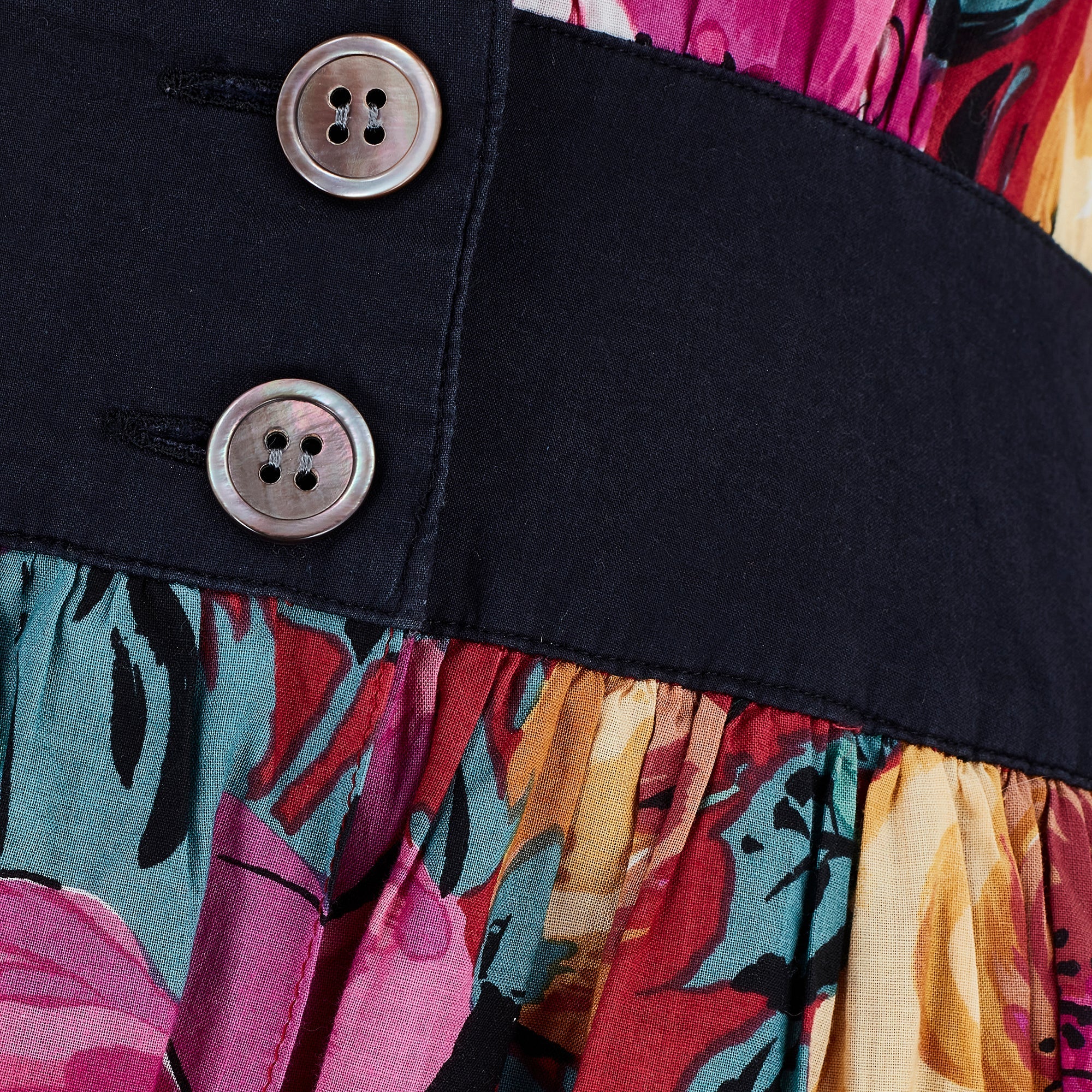 1980s Hanae Mori Cotton Floral Midi-Dress - Image 4