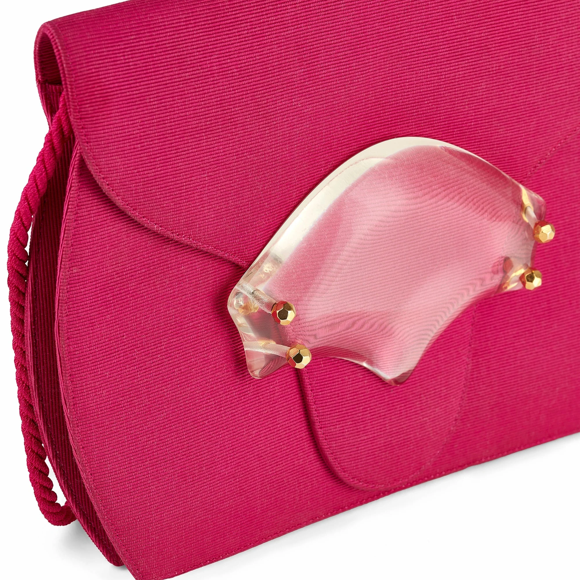 1980s Renaud Pellegrino Pink Moire Bag with Acrylic Clasp - Image 4