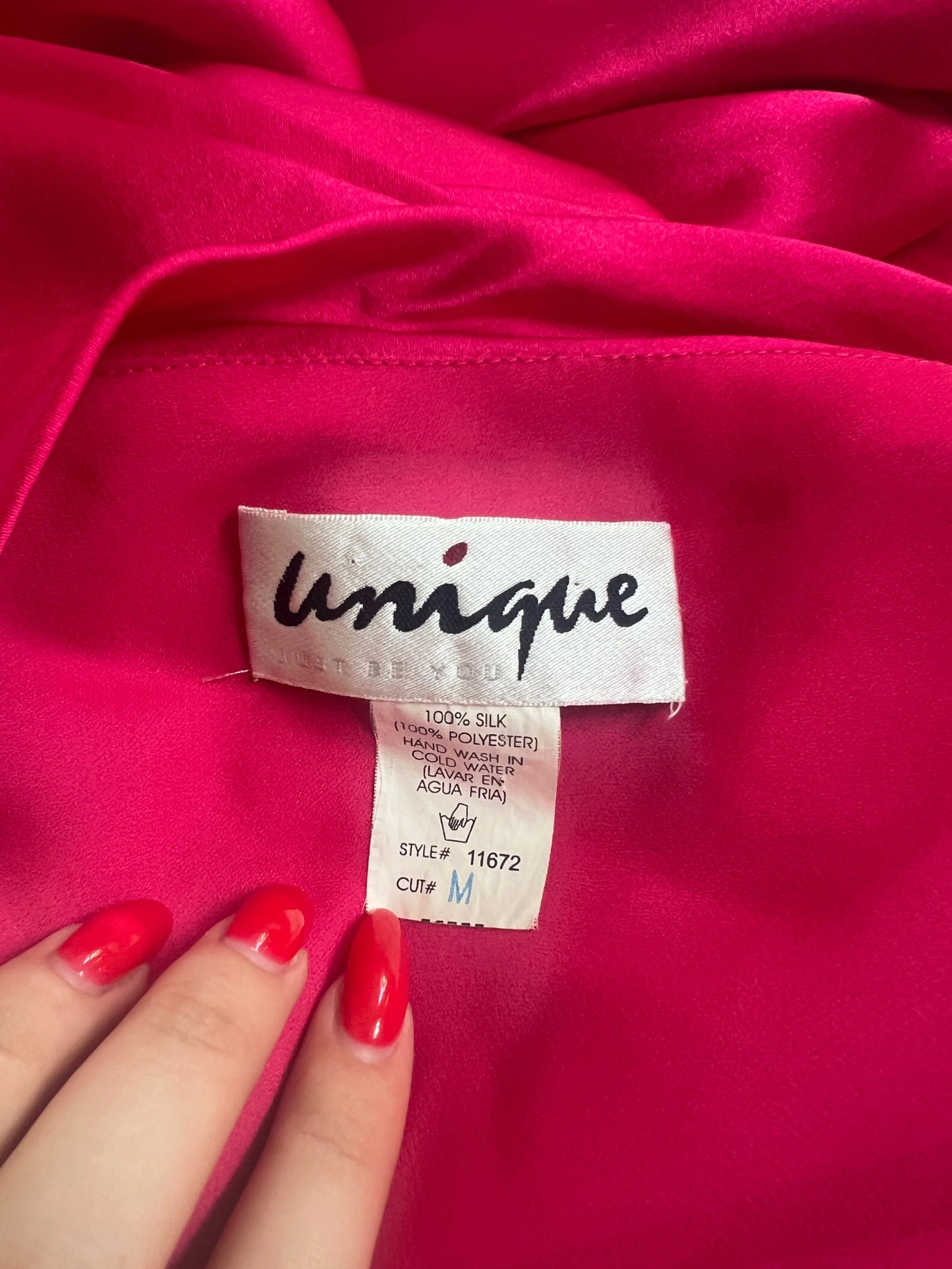 1990s Fuchsia Silk Halter-Neck Midi Dress - Image 5