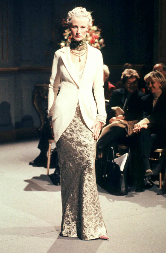 1998 Christian Dior Runway Documented Seafoam Green Elongated Jacket - Image 19