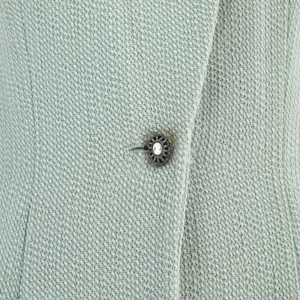 1998 Christian Dior Runway Documented Seafoam Green Elongated Jacket - Image 4