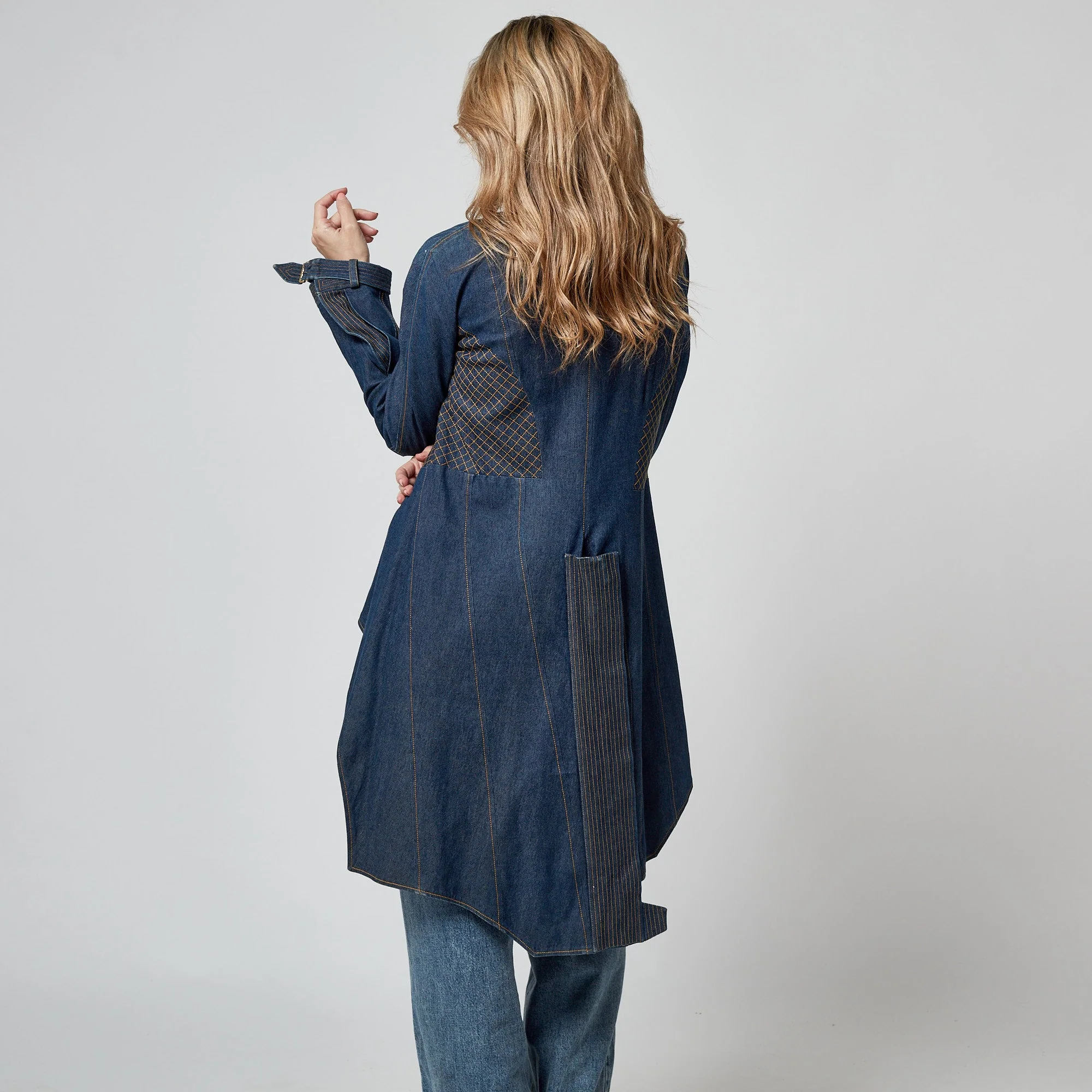 2000 Christian Dior Waterfall Denim Coat - Image 12