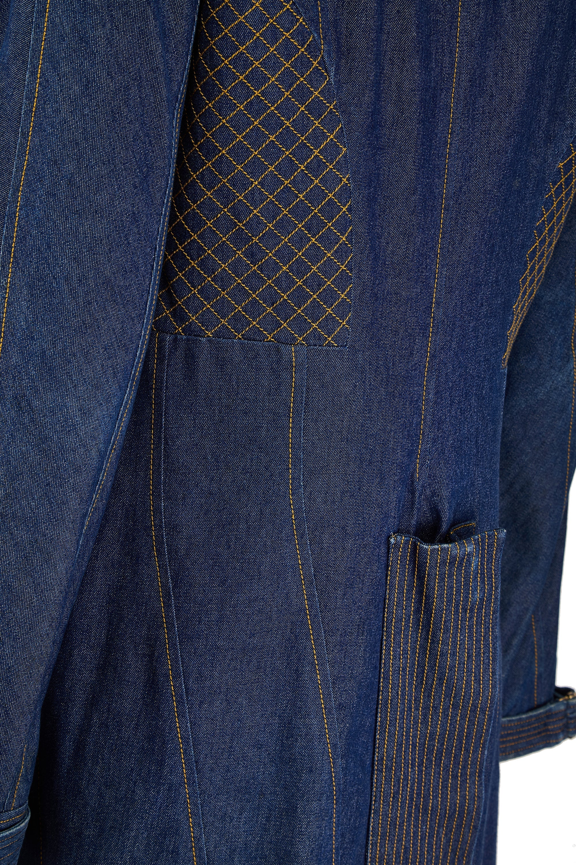 2000 Christian Dior Waterfall Denim Coat - Image 4