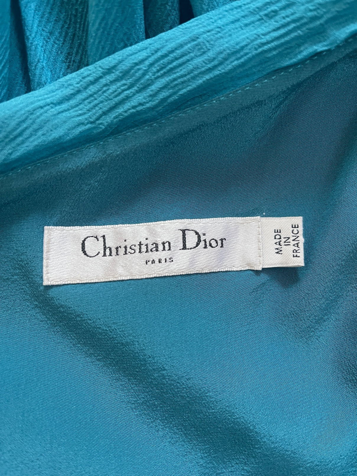 2008 Christian Dior by John Galliano Teal Silk Chiffon Dress - Image 15
