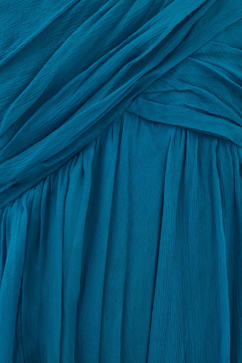 2008 Christian Dior by John Galliano Teal Silk Chiffon Dress - Image 4