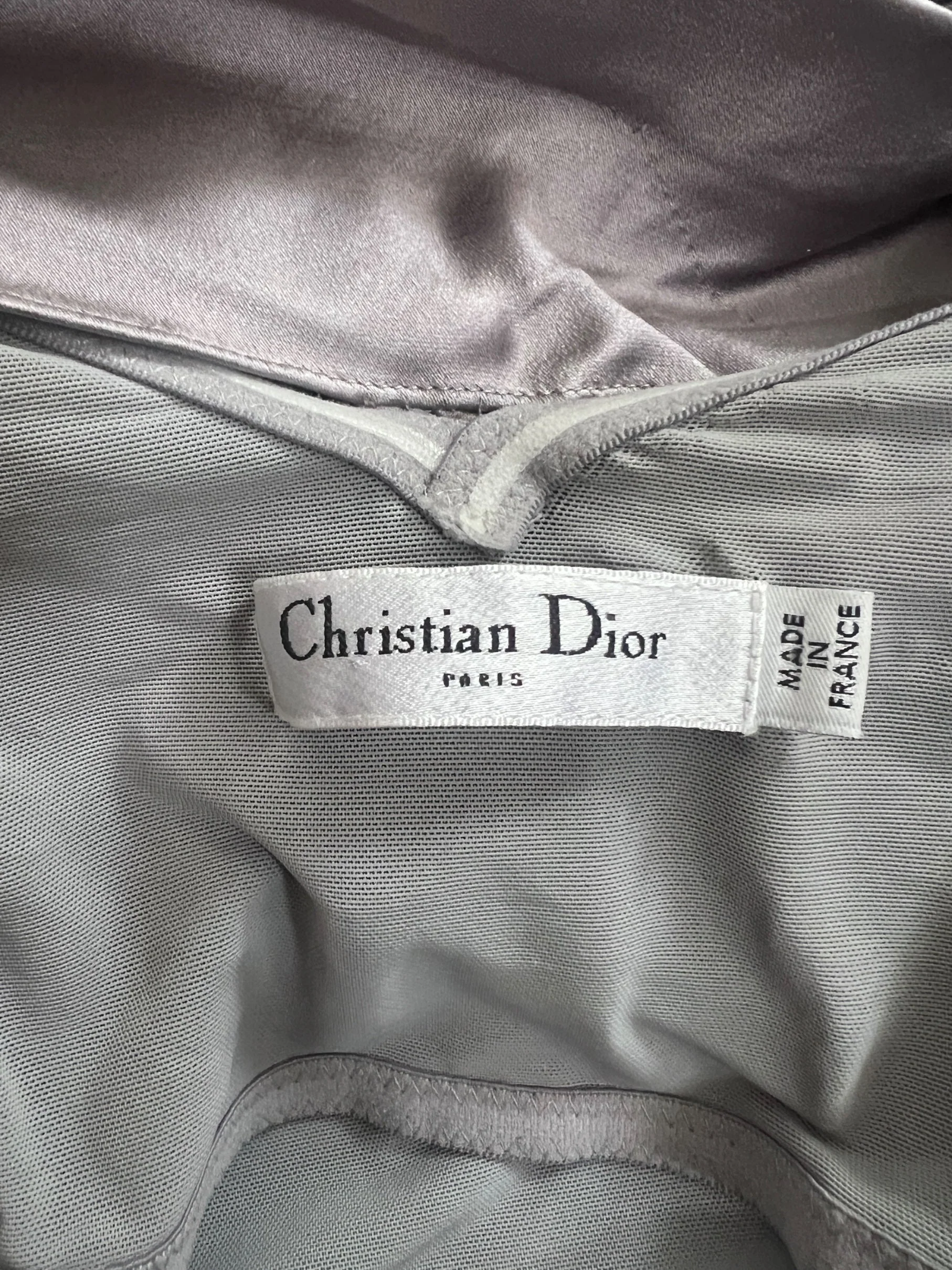 2008 Christian Dior Lilac Ice Blue Dress with Rose Appliqué - Image 19