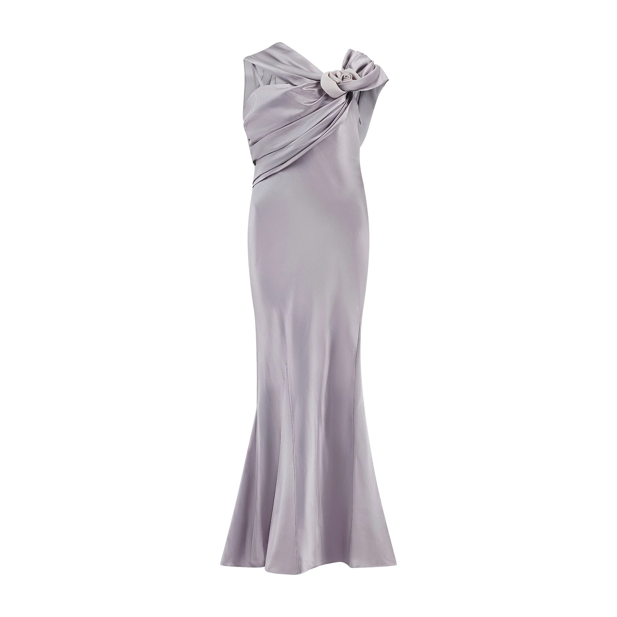 2008 Christian Dior Lilac Ice Blue Dress with Rose Appliqué - Image 23