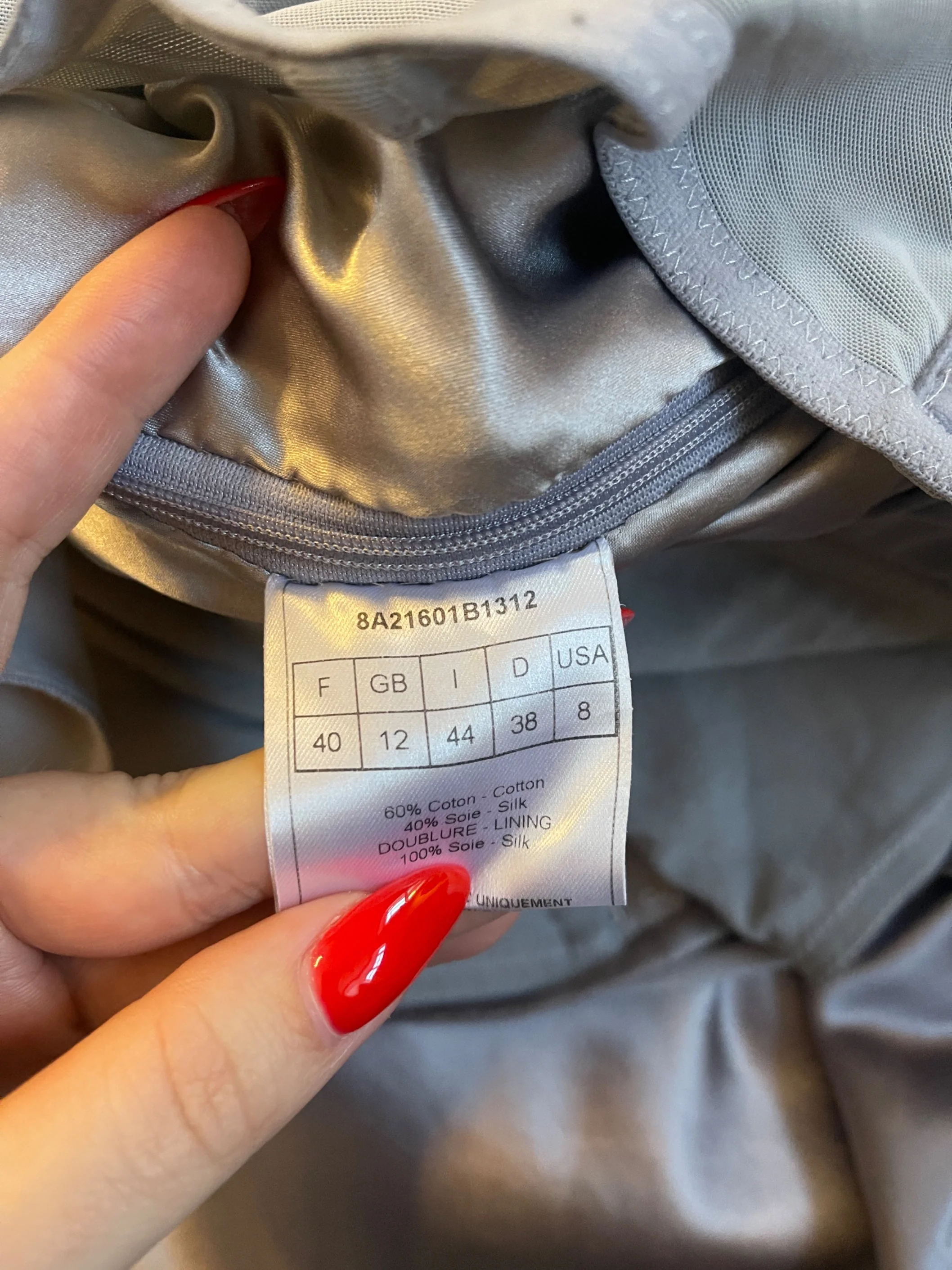 2008 Christian Dior Lilac Ice Blue Dress with Rose Appliqué - Image 31