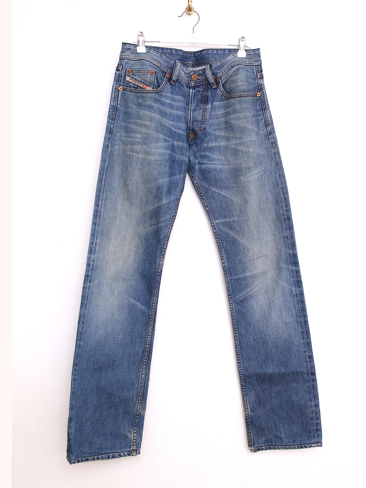 90s vintage Diesel blue denim straight leg mid waist - Image 10