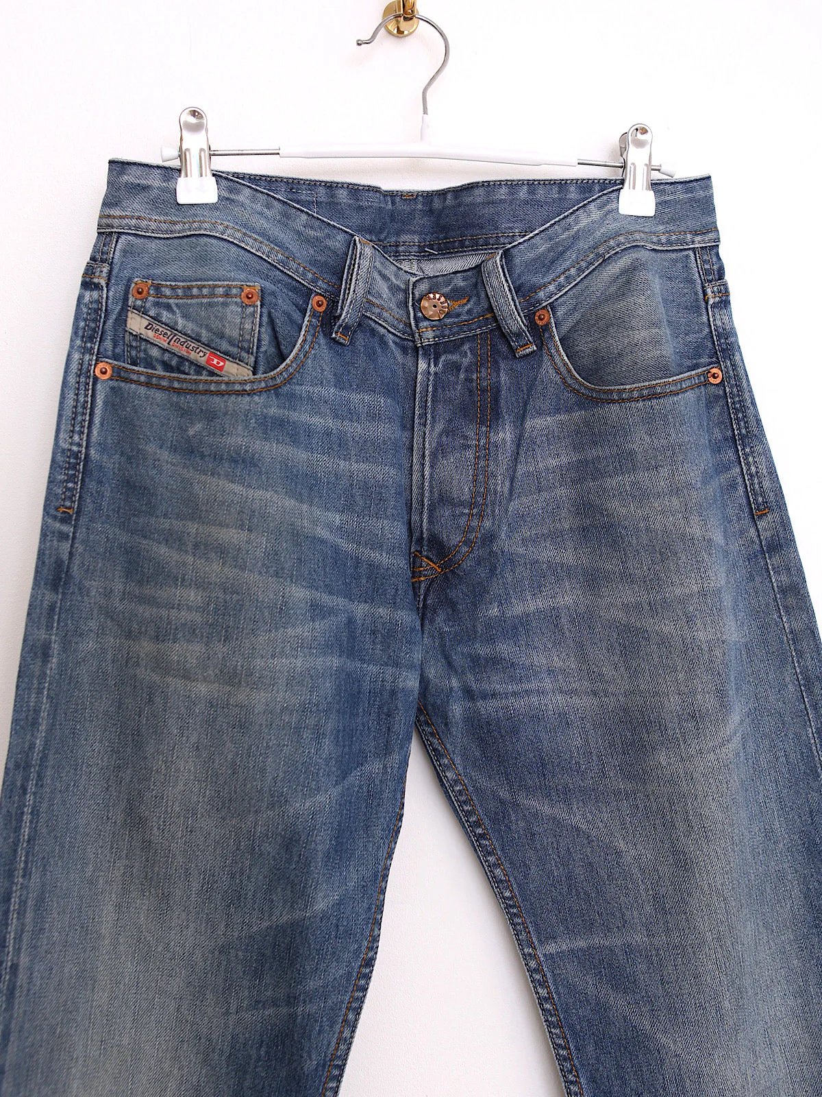 90s vintage Diesel blue denim straight leg mid waist - Image 12