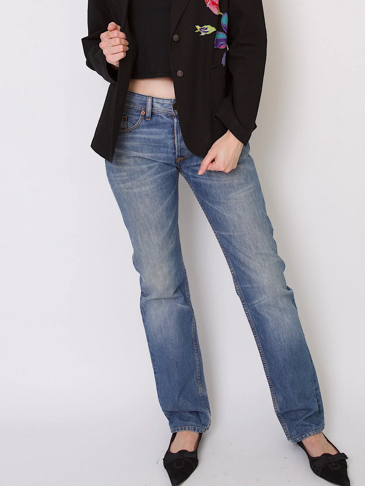 90s vintage Diesel blue denim straight leg mid waist - Image 8