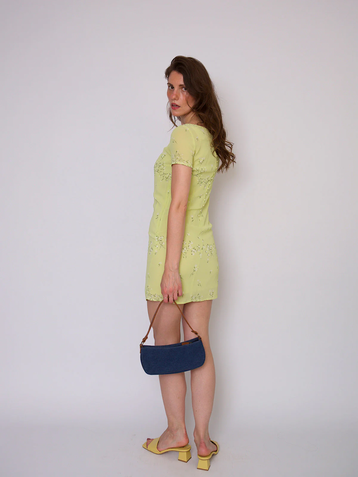 90s vintage mini dress lime colour by Cacharel - Image 7