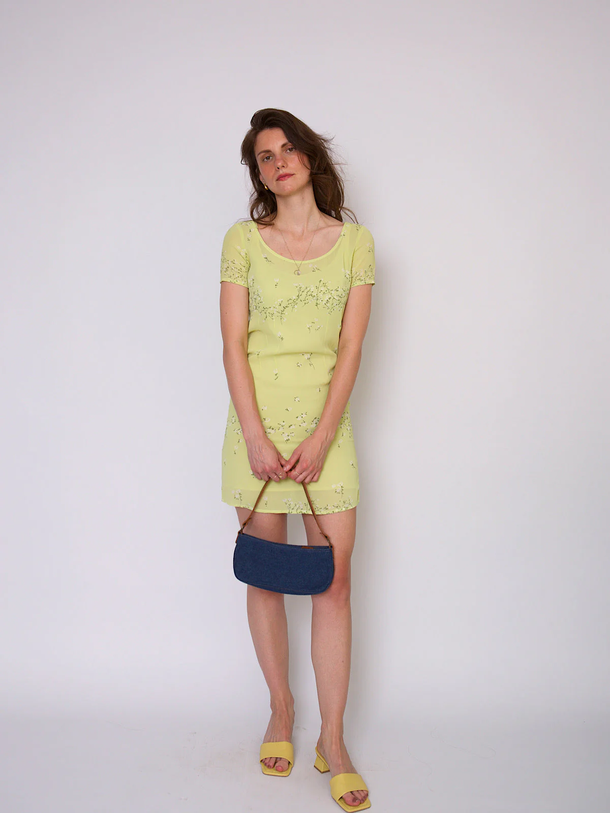 90s vintage mini dress lime colour by Cacharel - Image 8