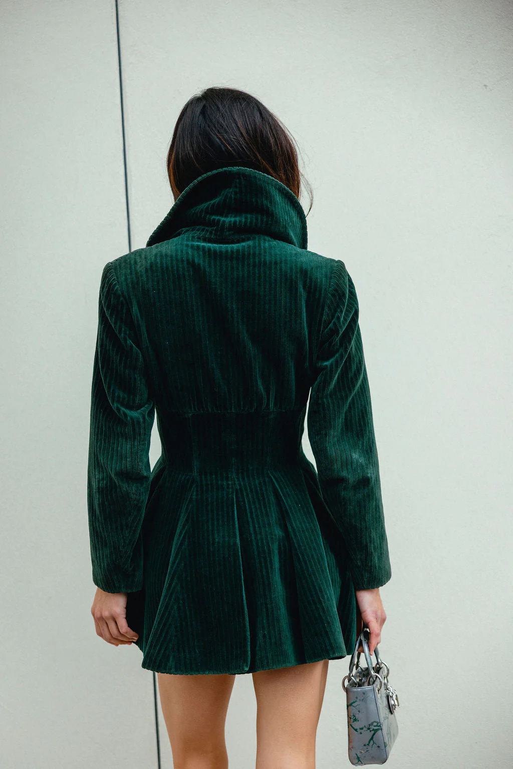 Alaïa Hunter Green Velvet Coatdress circa 1985 - Image 6