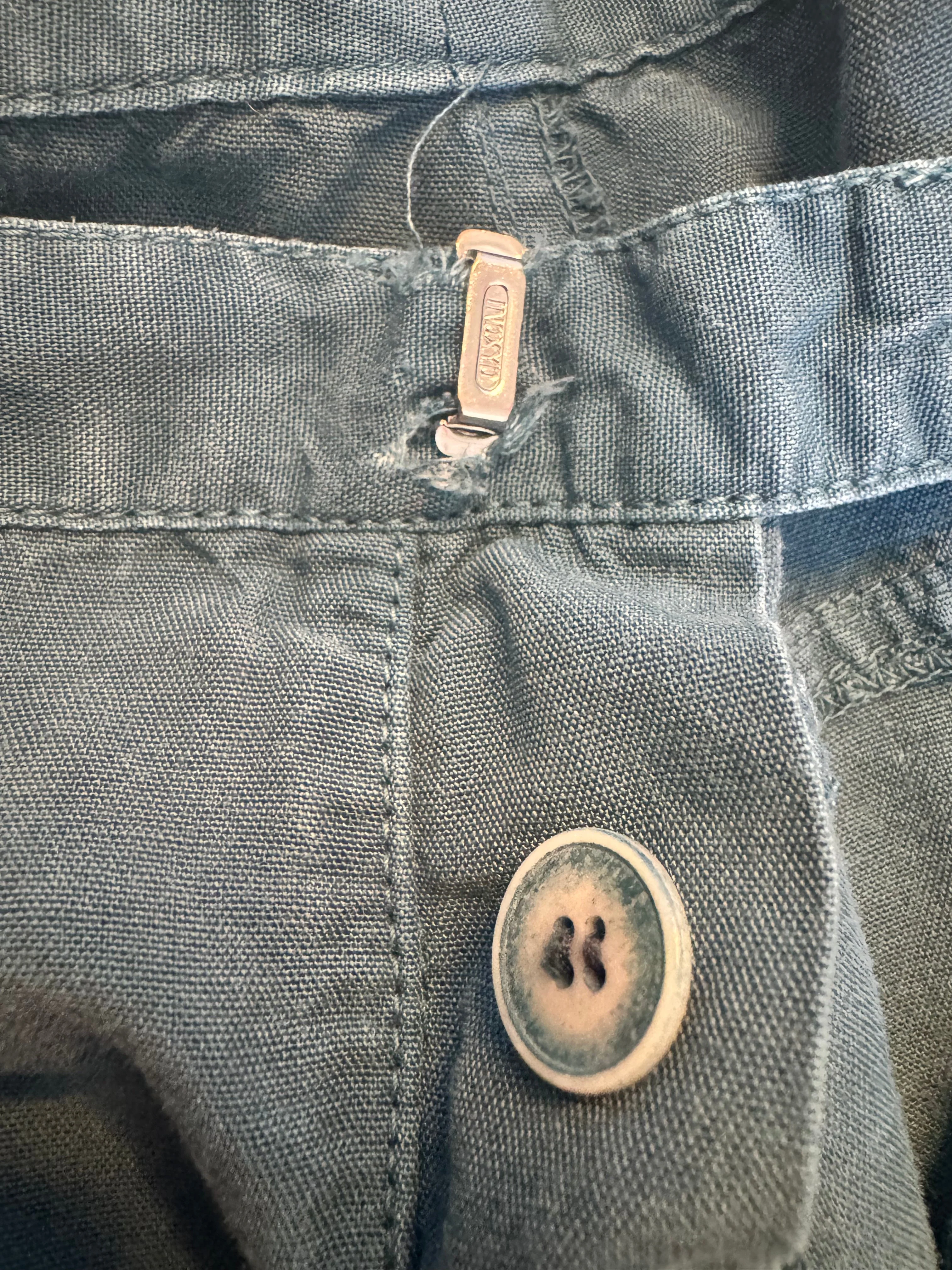 Balenciaga Le Dix Spring/Summer 2002 Teal Cargo Pants (FR 38) - Image 6