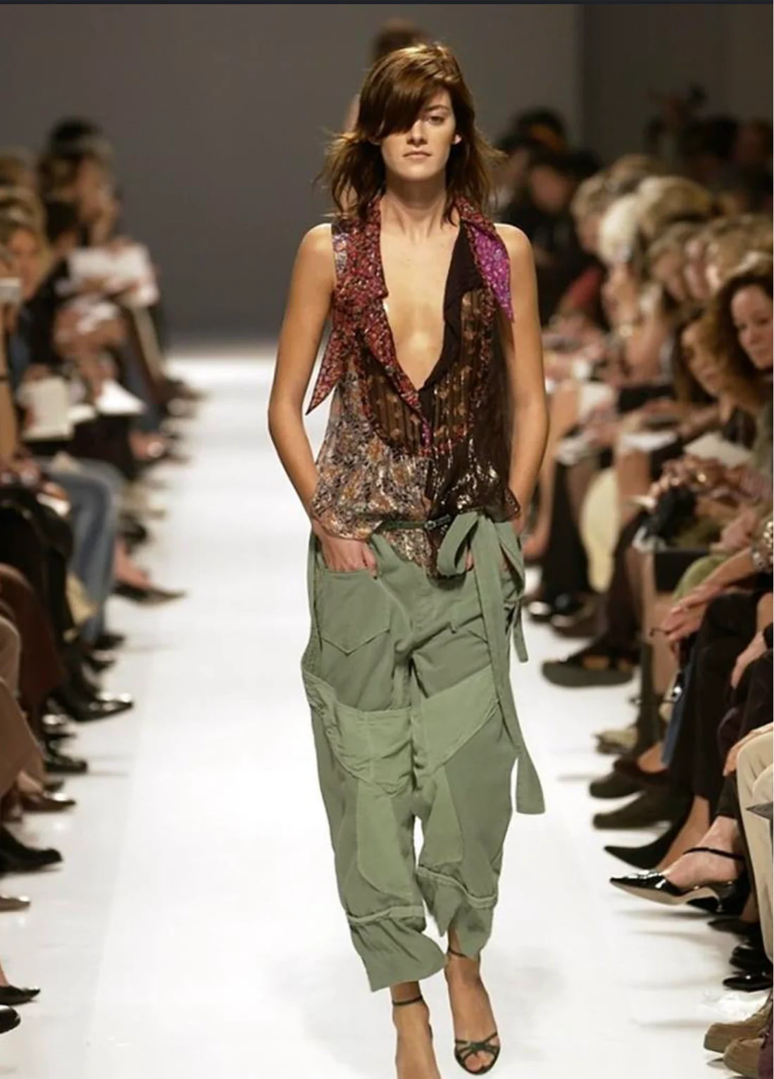 Balenciaga Le Dix Spring/Summer 2002 Teal Cargo Pants (FR 38) - Image 8