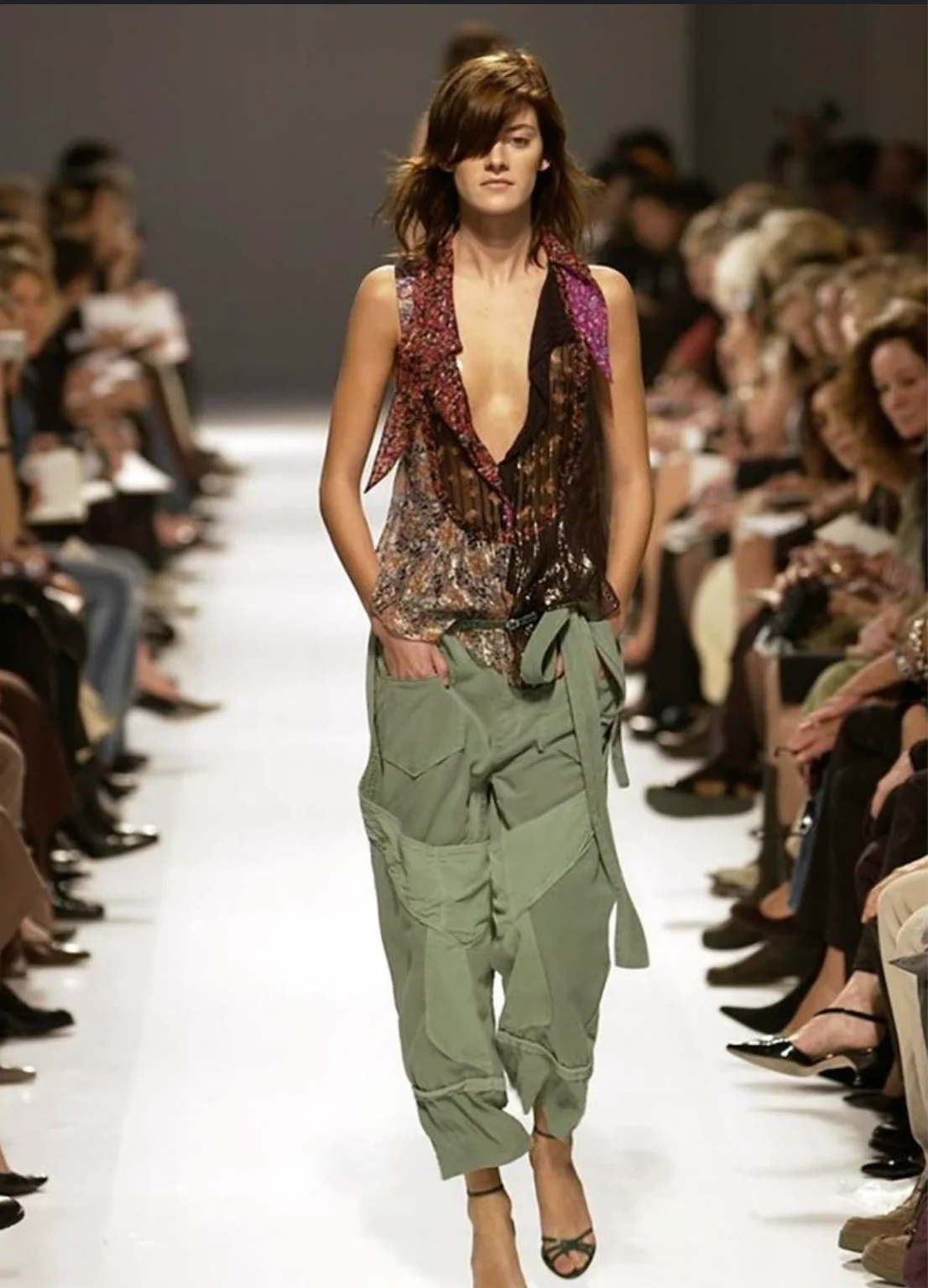 Balenciaga Le Dix Spring/Summer 2002 Teal Cargo Pants (FR 38) - Image 9