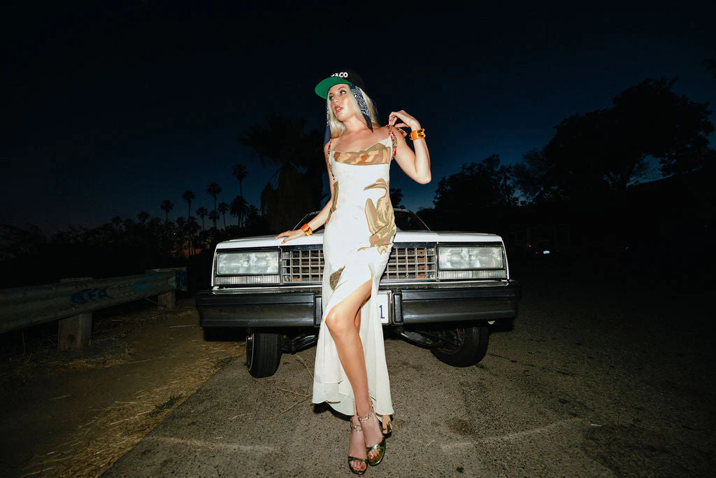 Christian Dior Fall 2001 Graphic Silk Dress - Image 4